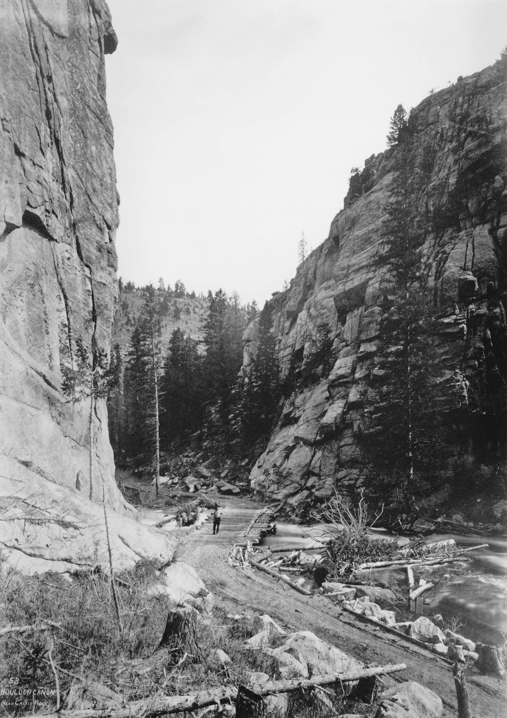 William Henry Jackson, 1873. Boulder Cañon near Castle Rock. (United States Geological Survey.)