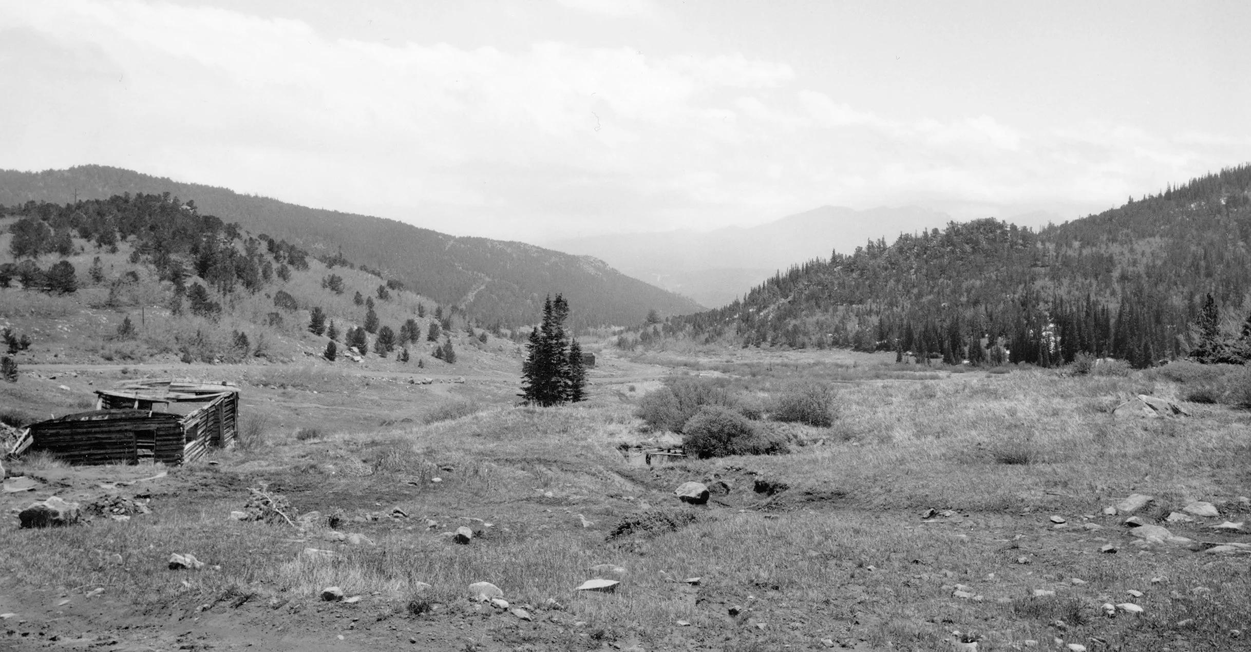 Mark Klett, Byron Wolfe, Kyle Bajakian and Toshi Ueshina for the Third View Project, 1998. Site of Caribou, CO.