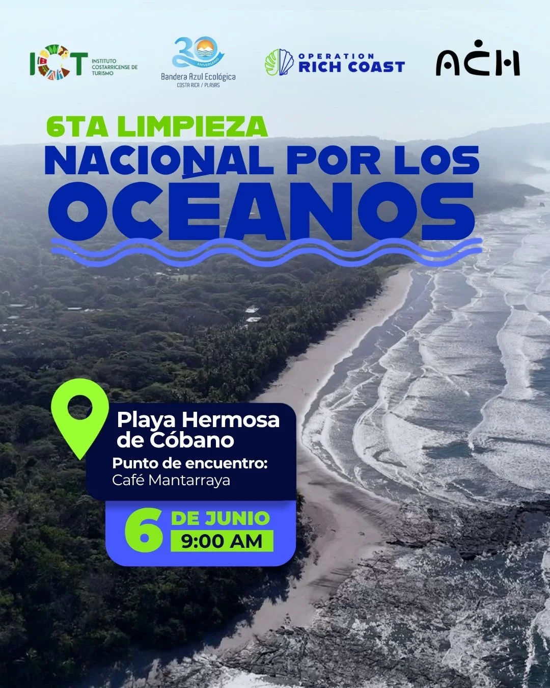 &iexcl;Hermosa se suma a la 6ta Limpieza Nacional por los Oc&eacute;anos!

Este pr&oacute;ximo 6 de junio, en el marco del D&iacute;a Mundial de los Oc&eacute;anos y la celebraci&oacute;n de los 30 a&ntilde;os del Programa Bandera Azul Ecol&oacute;gi