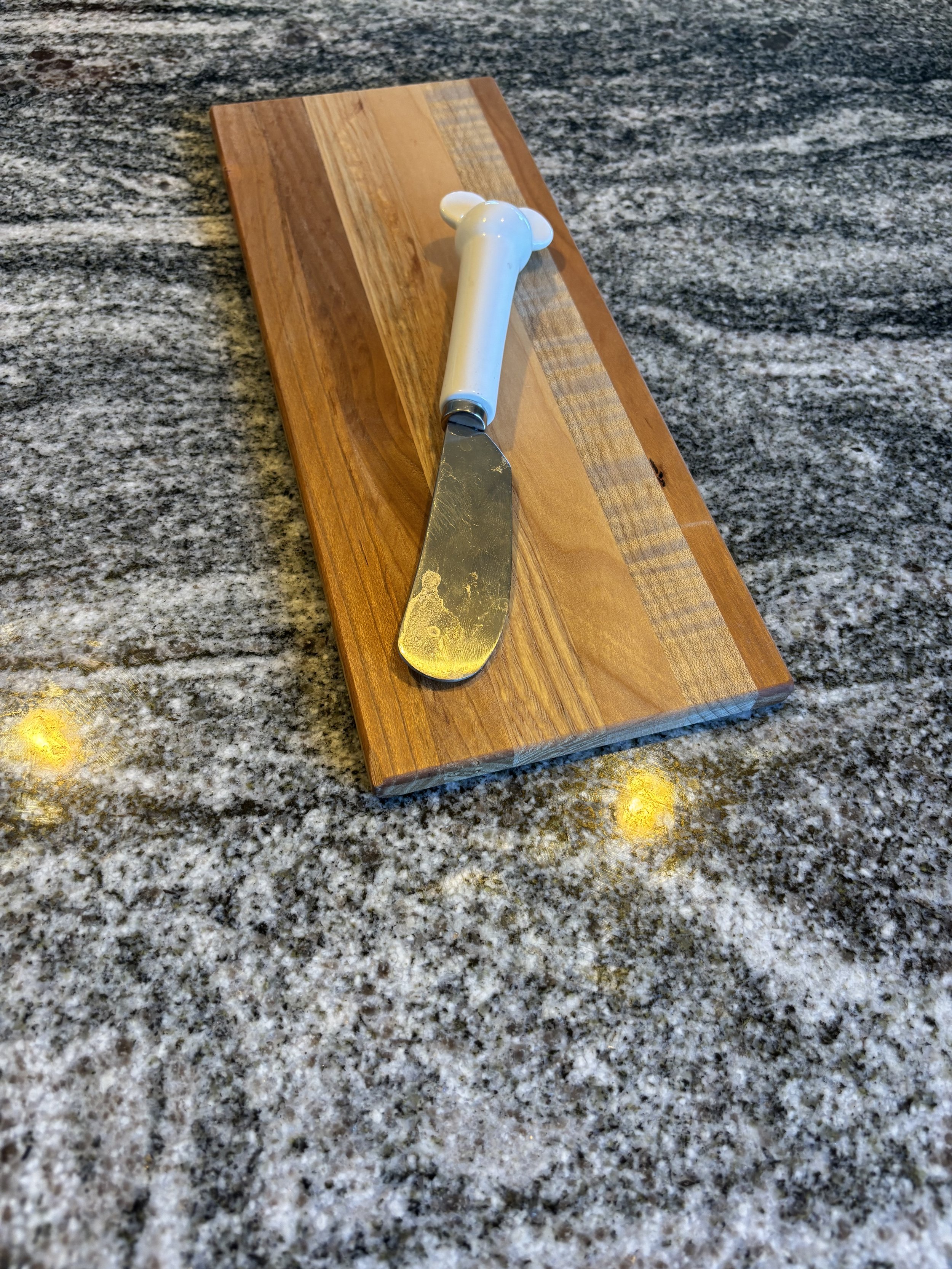 Handmade Cherry/White Oak/Curly Maple Spoon Holder