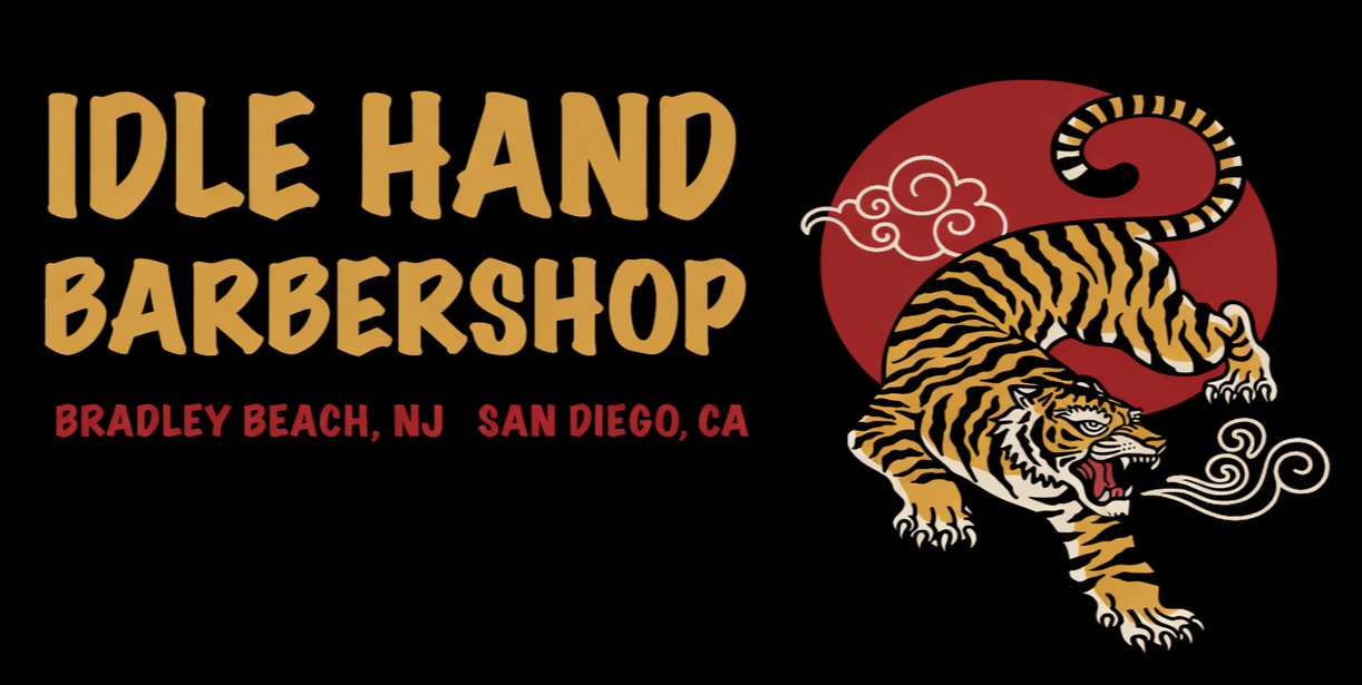 idle hand barbershop logo
