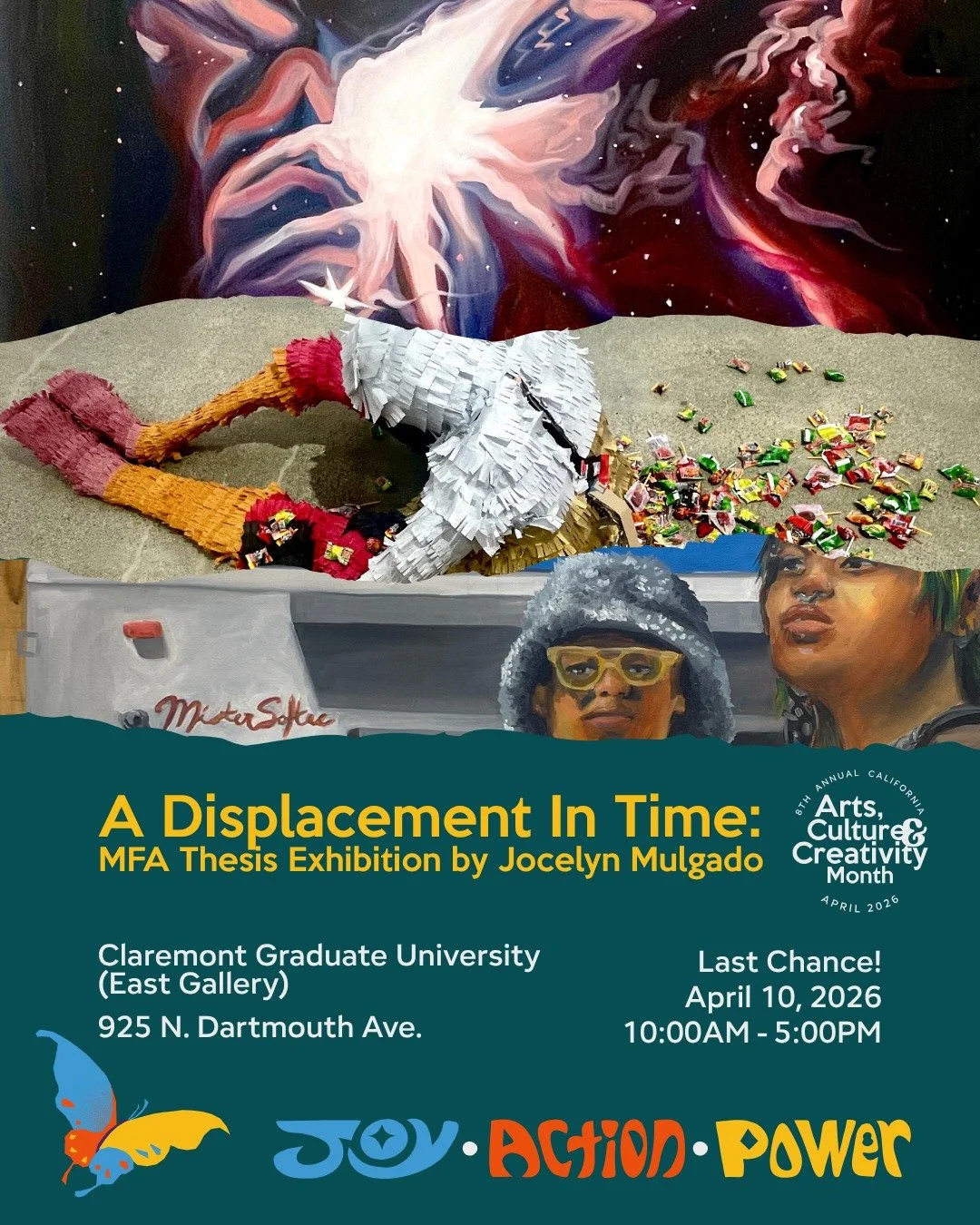 10/30 posts - Celebrating Arts, Culture, and Creativity here at the dA!

Jocelyn Mulgado, an amazing dA ArtBridge leader and teacher, is now exhibiting her MFA Thesis work at Claremont Graduate University. The exhibition closes today at 5PM, and the 