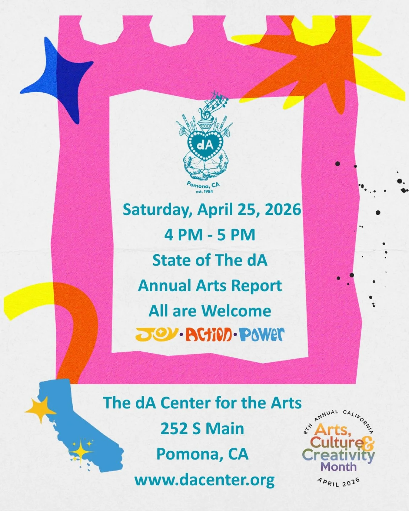 To celebrate Arts, Culture.&amp; Creativity month, all are welcome to join The dA&rsquo;s annual arts report that will highlight ways in which The dA applies the arts to empower and lift accessible, inclusive, and equitable arts for all ages and all 