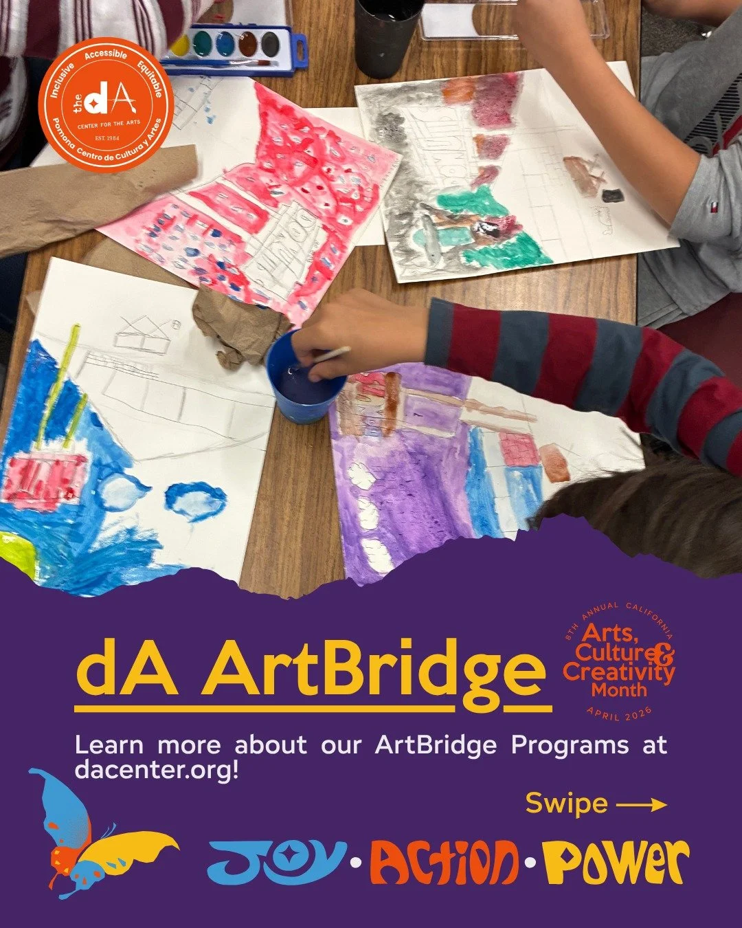 Celebrating Arts, Culture, and Creativity here at the dA!

ArtBridge Spotlight:
"ArtBridge Outreach is all about creating programs that shift perceptions of art from exclusive to inclusive, prioritizing equitable art experiences for all. The dA 