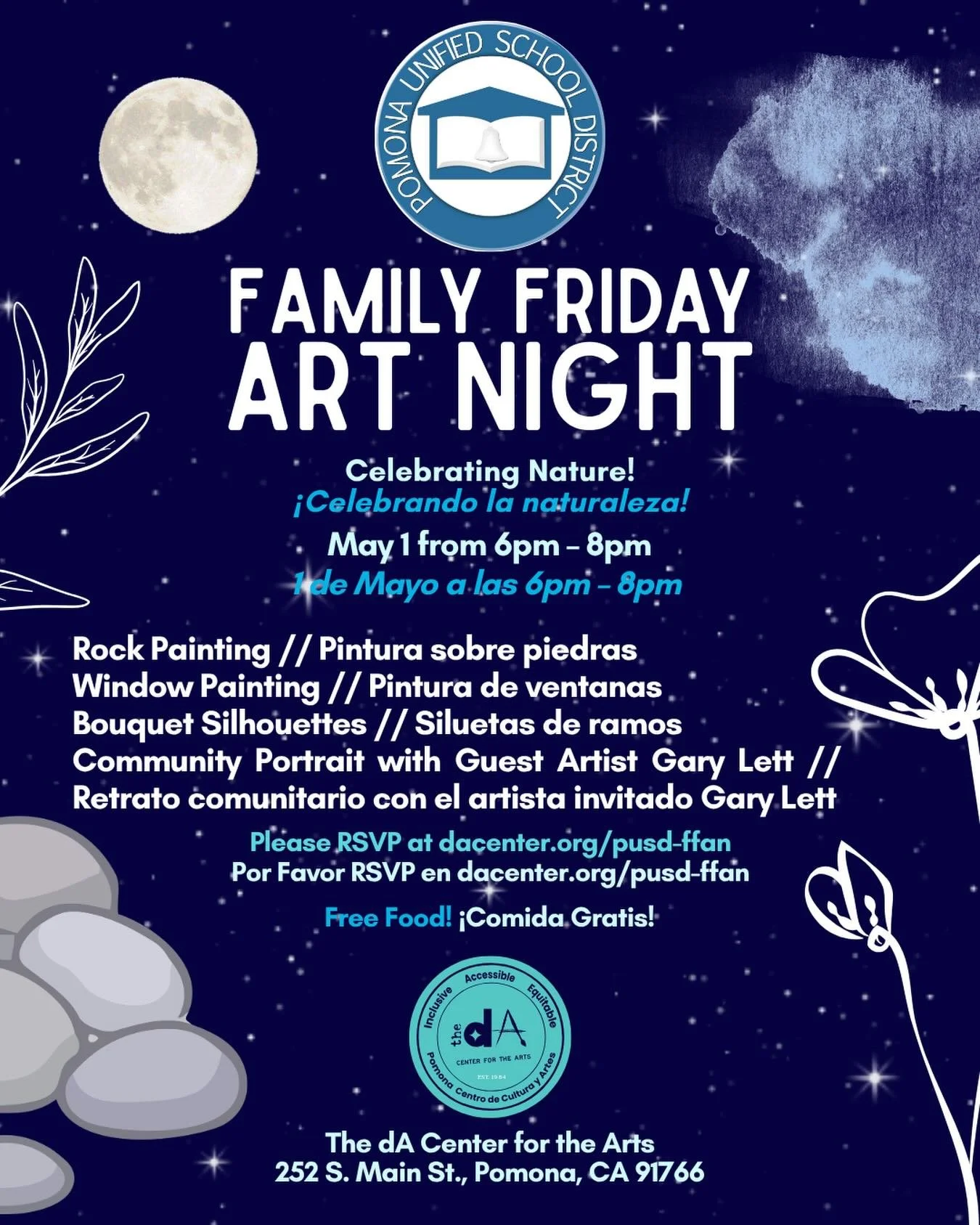 CALLING PUSD FAMILIES! 🎉
Join us for our Family Friday Art Night at The dA Center for The Arts!
🗓️May 1st, 2026
⏰ 6pm-8pm
📍 The dA Center for the Arts, 252 S. Main St.D, Pomona, CA 91766
🎉Open and free for all PUSD Families
✨Register at dacenter.