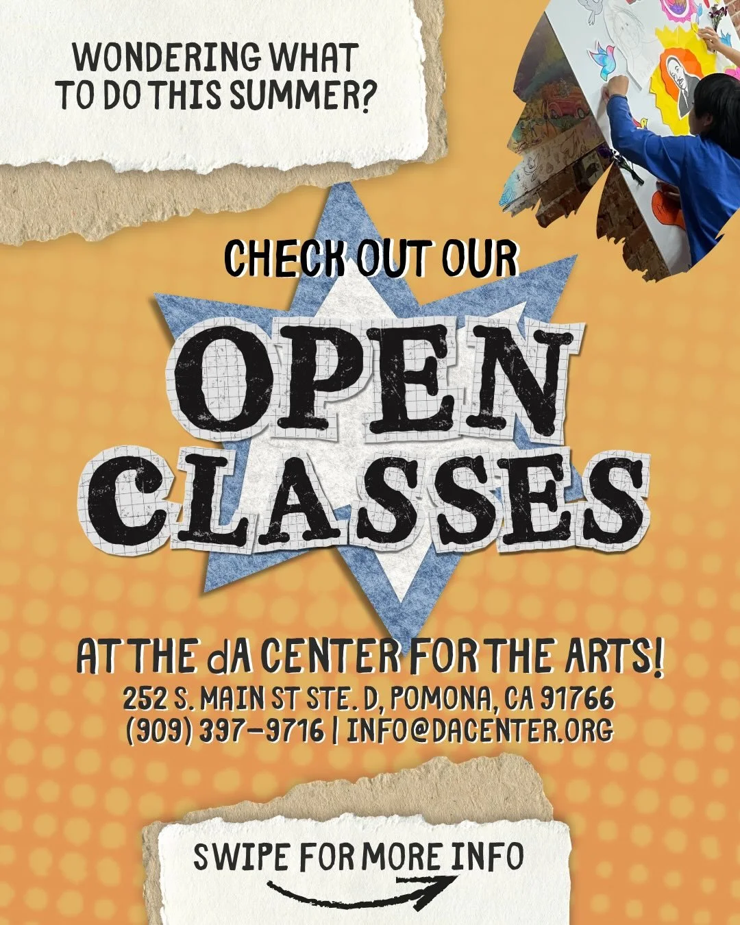 Summer 2026 = dA Studio time to connect and create for ALL abilities! Kids, Teens, Adults, and Families are encouraged and empowered to explore the benefits of  engaging in the arts in a safe and supportive community environment!  Verano de 2026 = &i