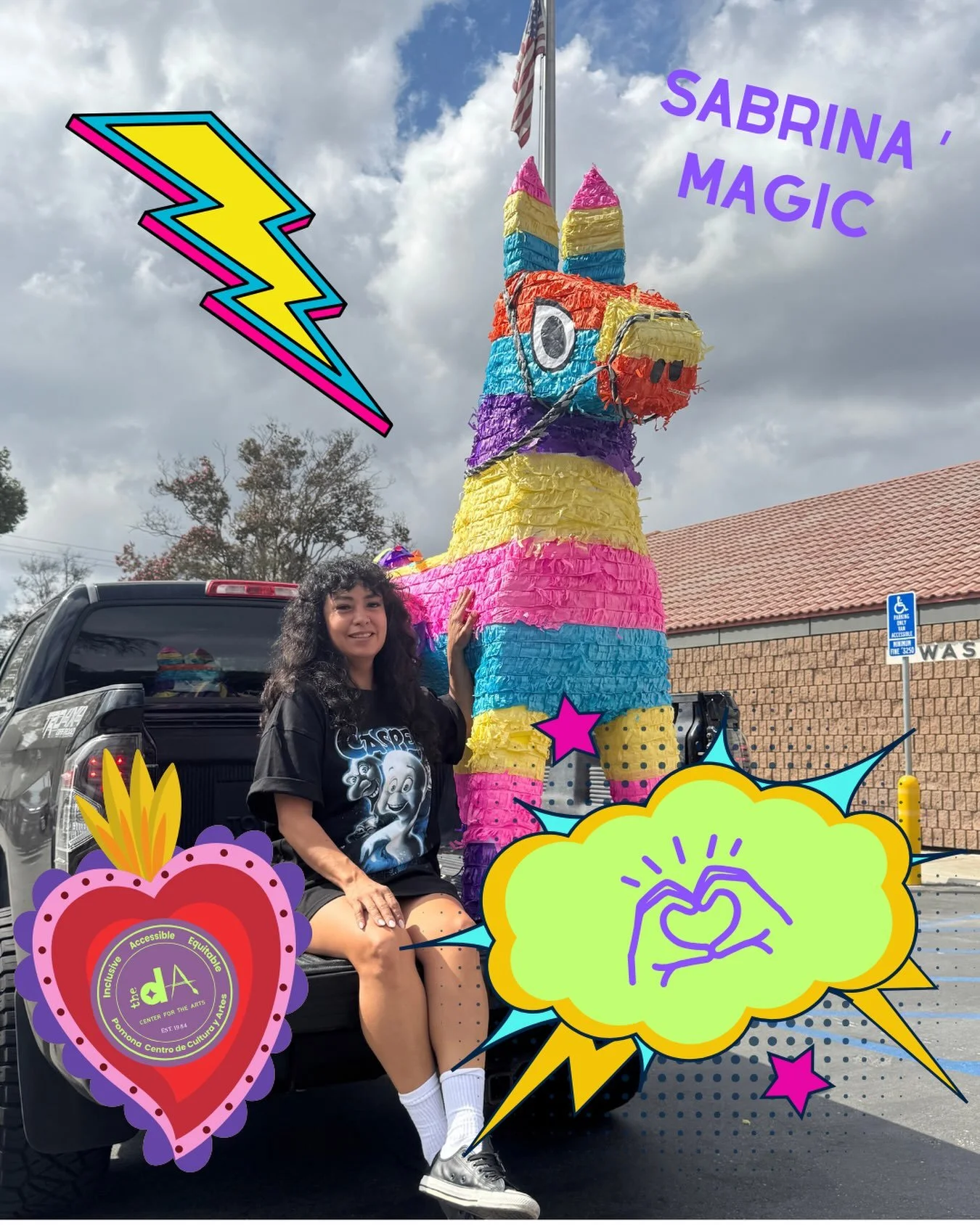 The magic in the air was confirmed when Sabrina from @paradoxpomona came to our rescue today to transport our burro pi&ntilde;ata to Washington Elementary for Wednesday&rsquo;s Hispanic Heritage night with the Washington students and families ✨! We s