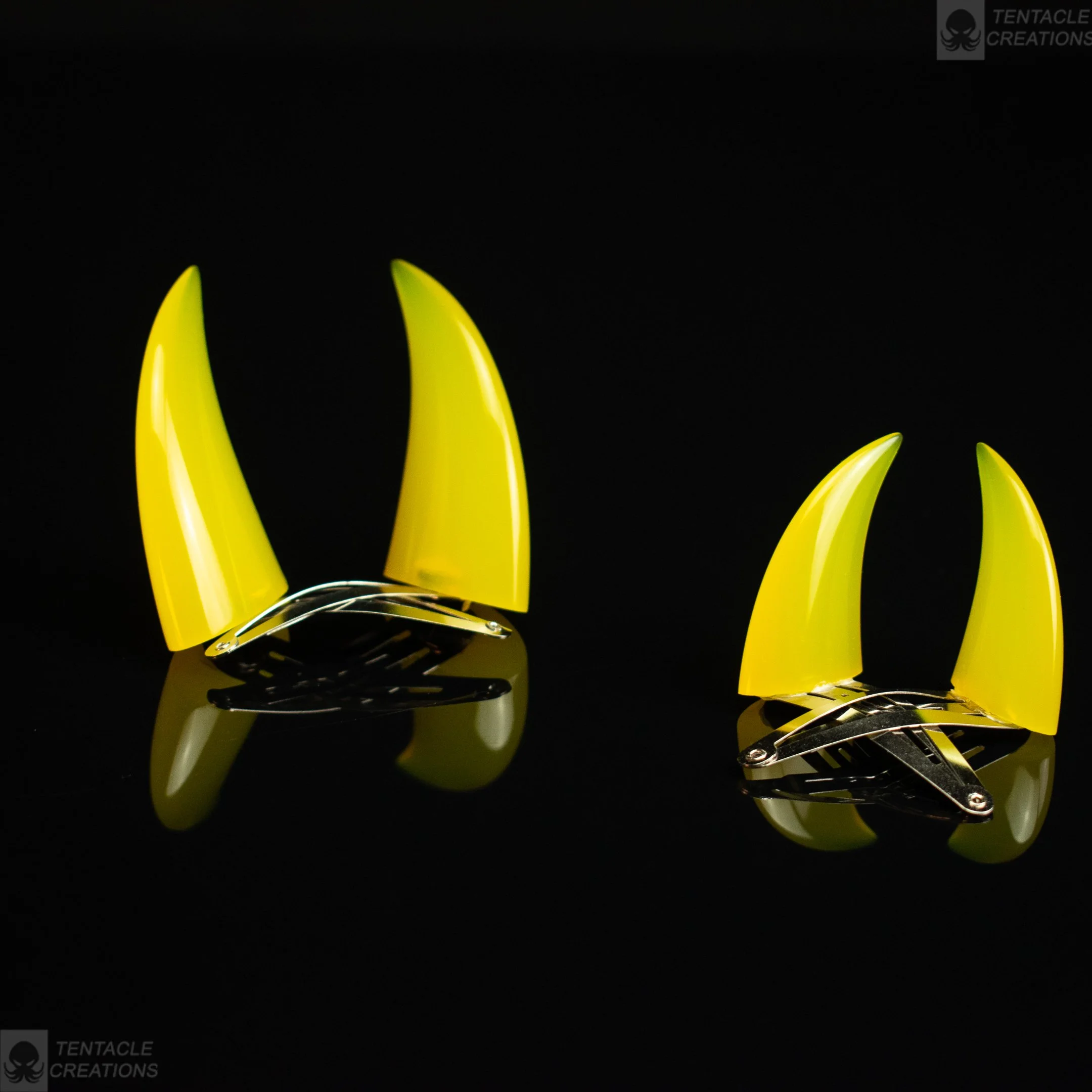 Horn hairclips - lemon yellow