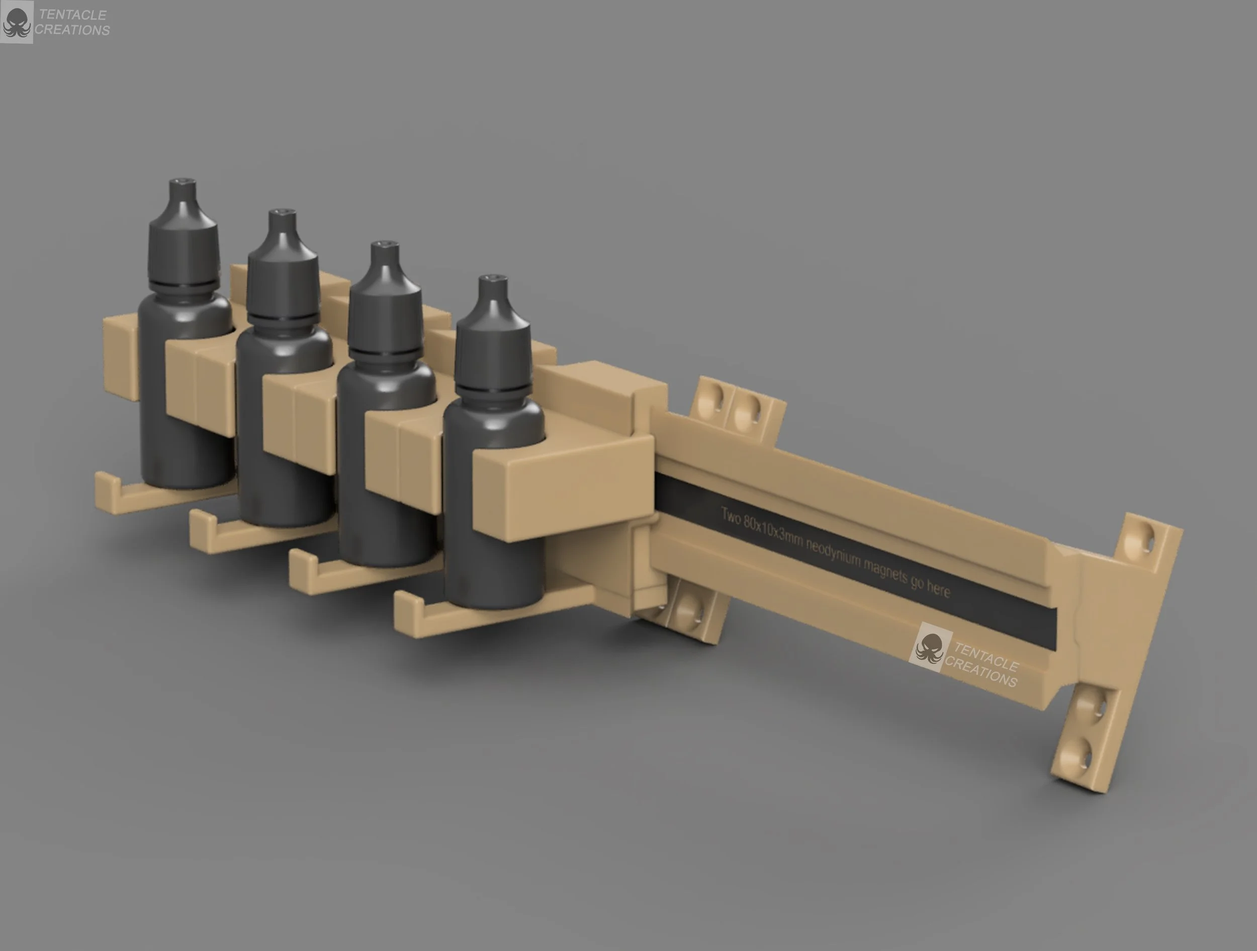 STL 3d file - Modular Paint Rack wall mounted designed by TentacleCreations (read description)