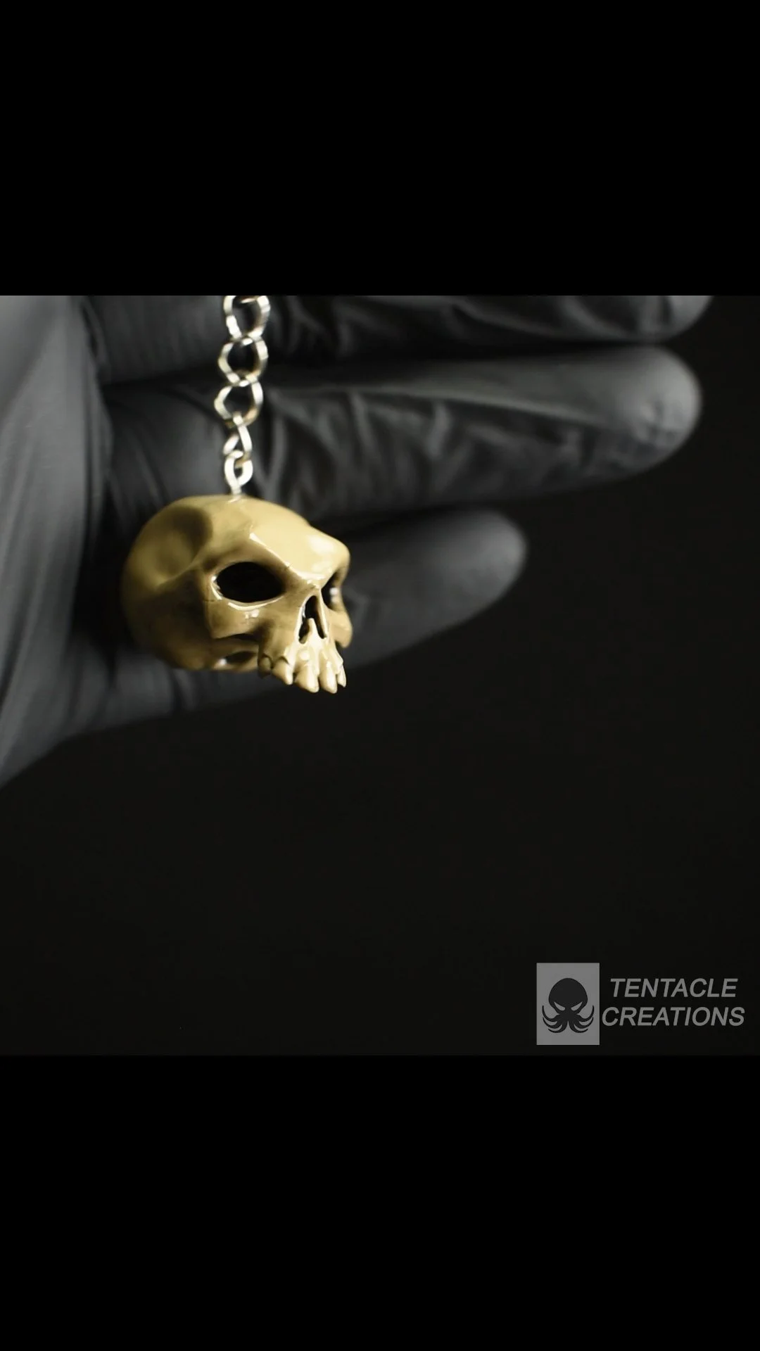 Skull keychain - bone, gold and chrome! Inspired by Sea of Thieves