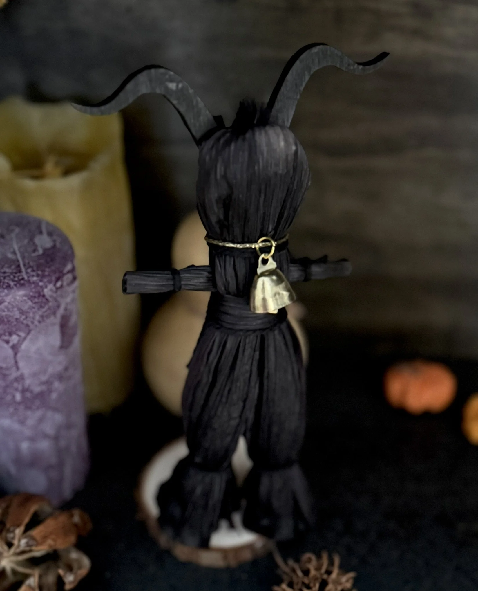 Black Goat Corn Husk Poppet
