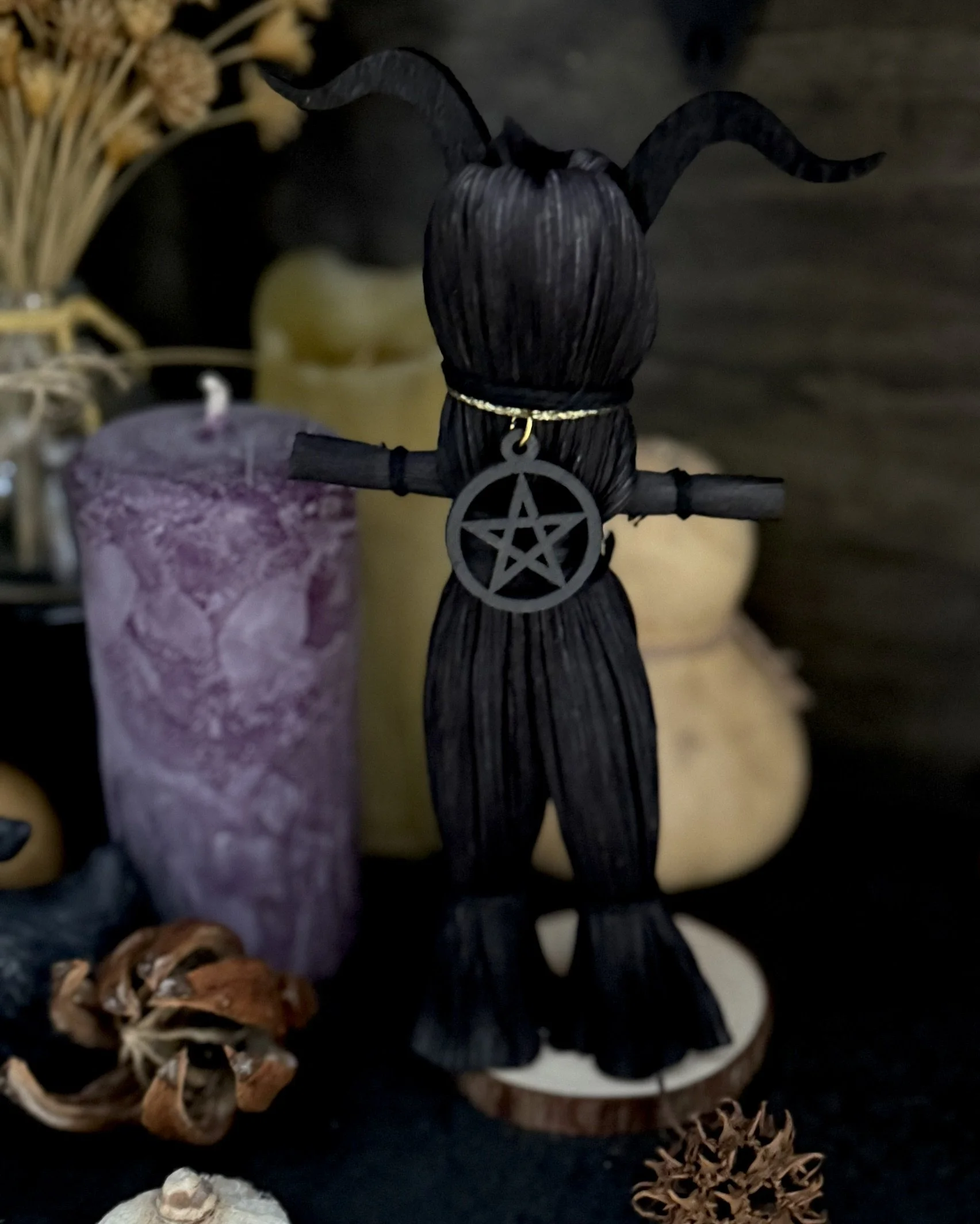 Black Goat Corn Husk Poppet