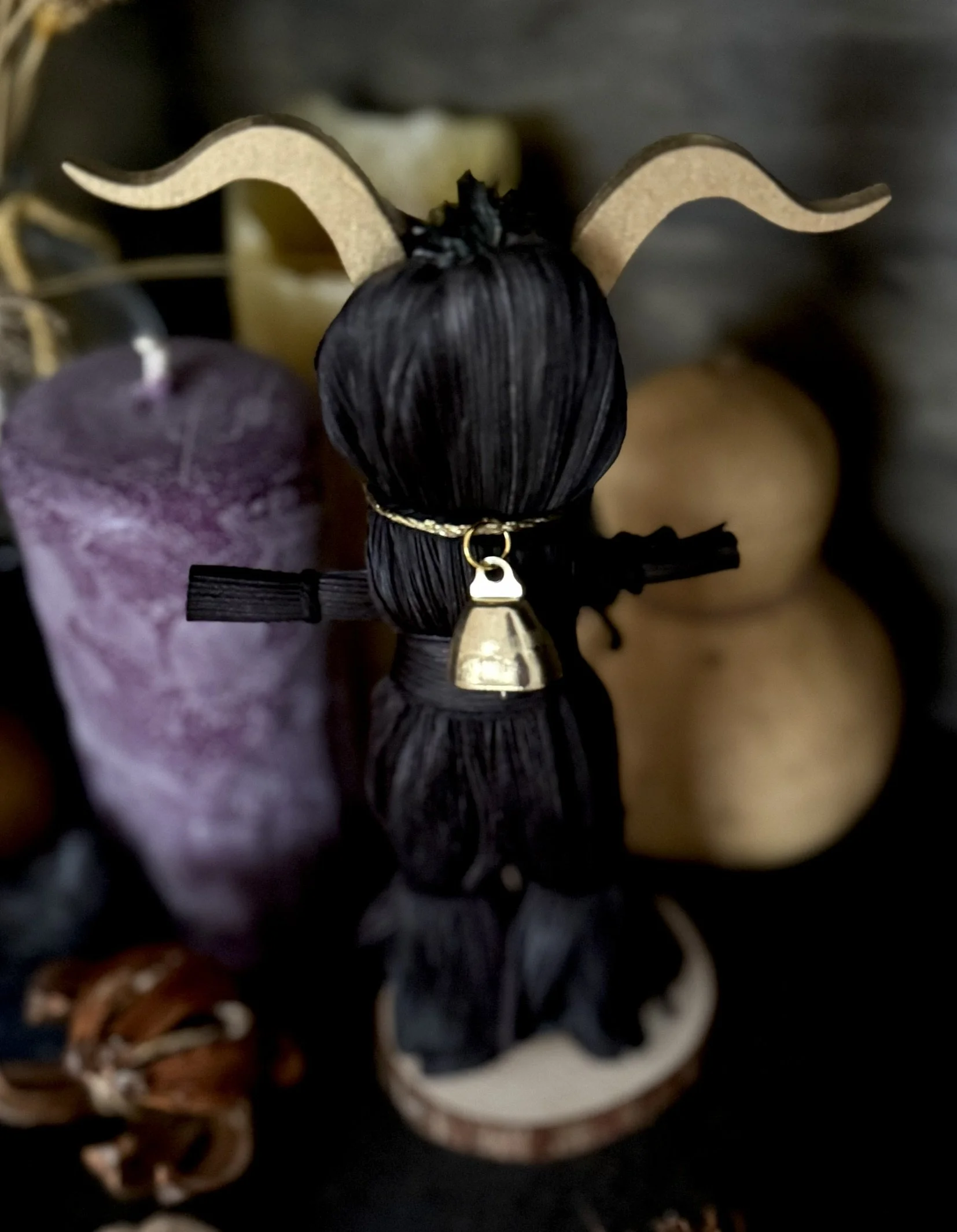 Black Goat Corn Husk Poppet