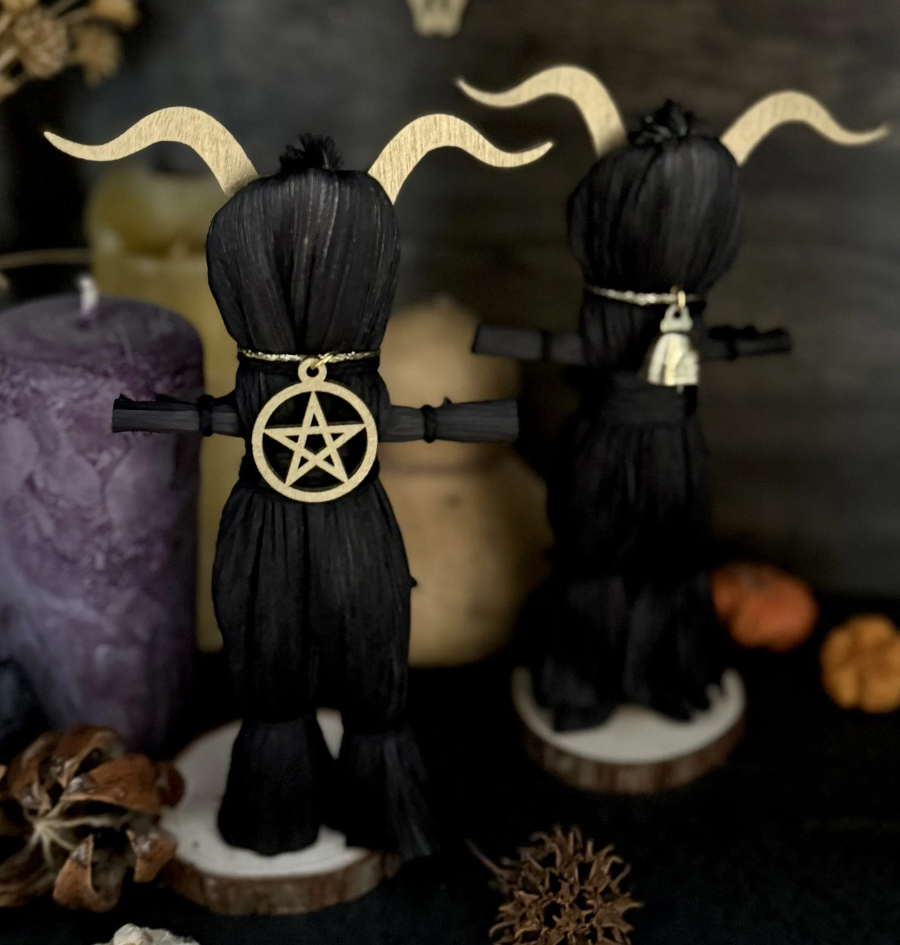 Black Goat Corn Husk Poppet