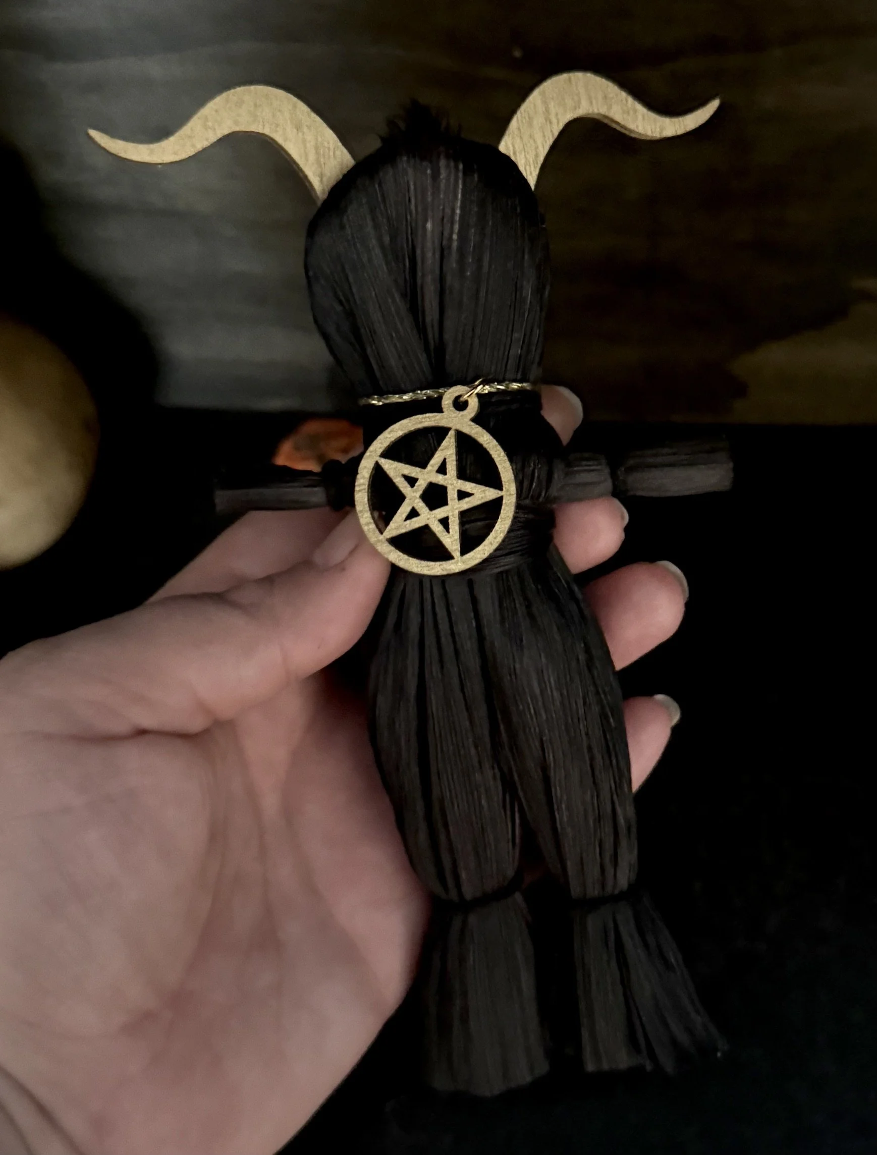 Black Goat Corn Husk Poppet