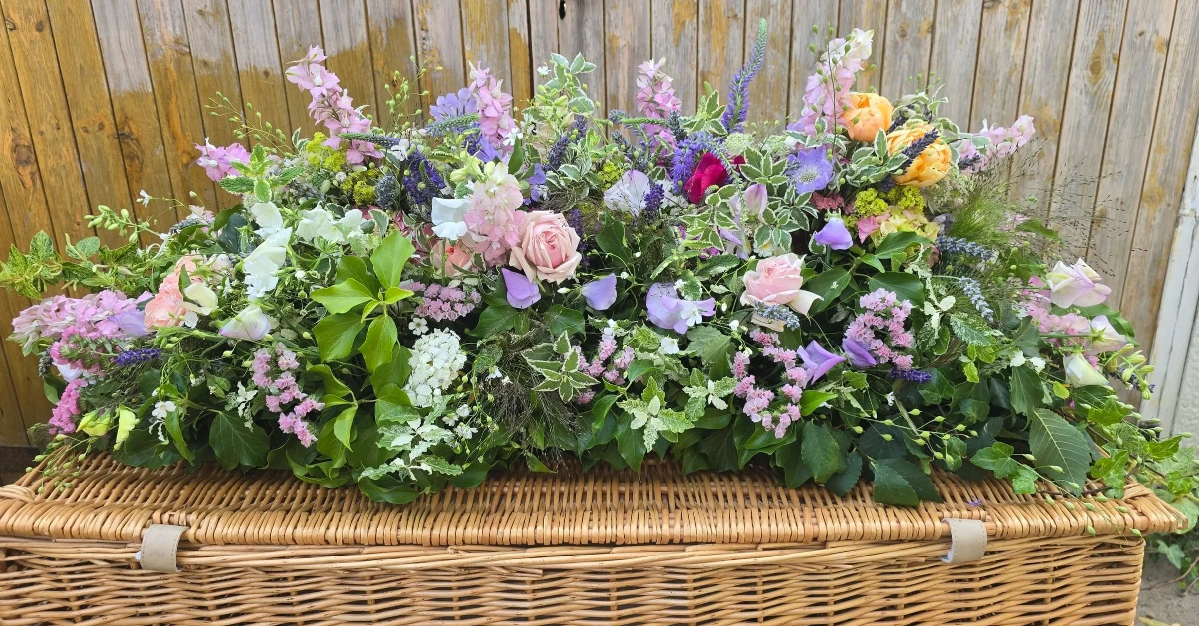 Country Flower Natural Coffin Spray