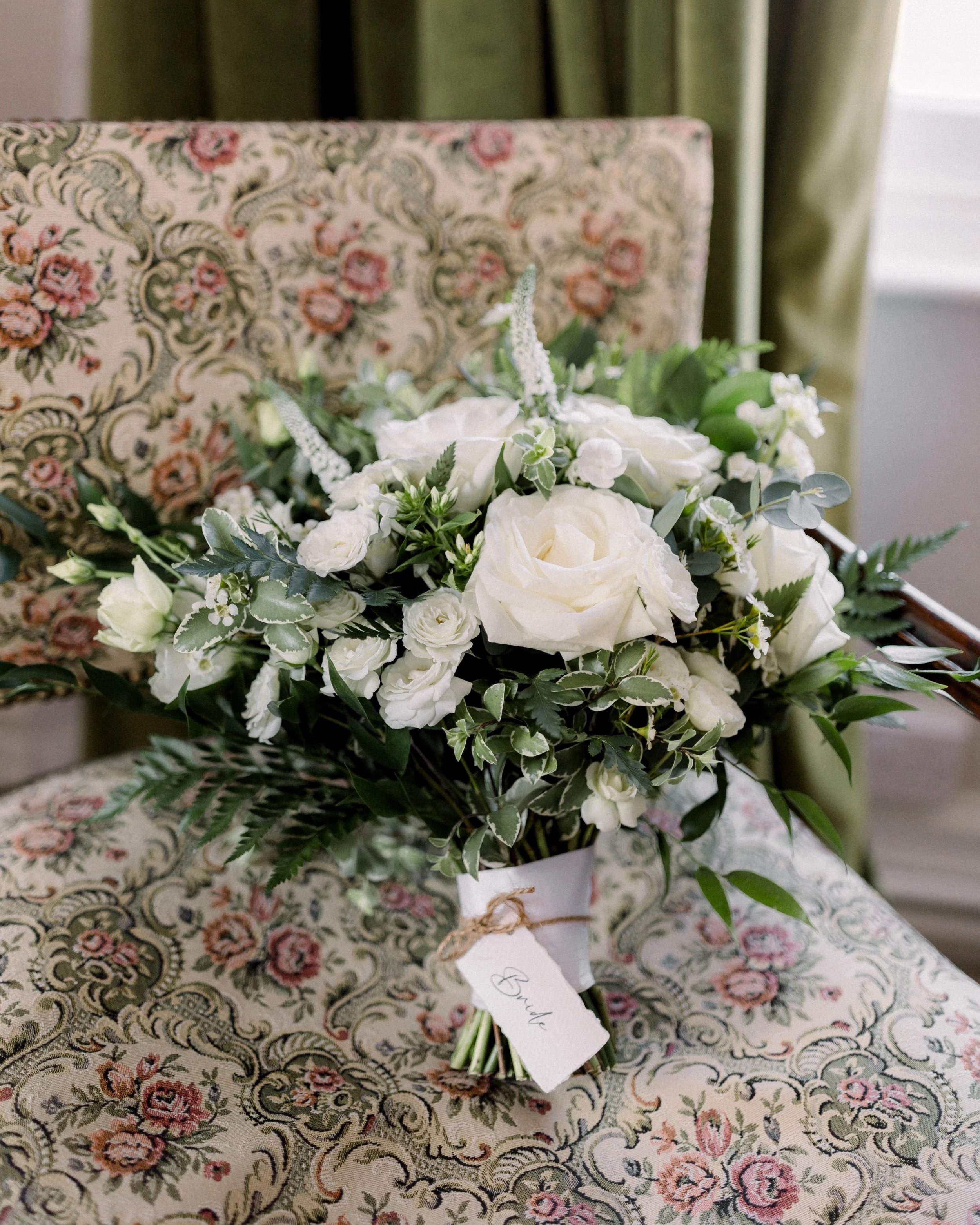 Brides Bouquet in White and Green
