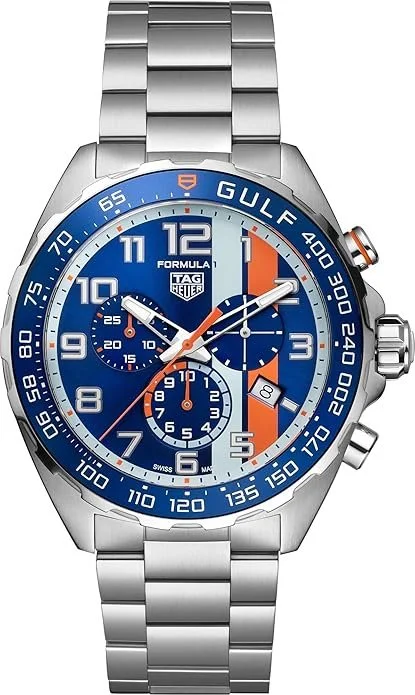 TAG Heuer Formula 1 CHRONOGRAPH X GULF 43mm Quartz Watch - Model # CAZ101AT.BA0842 - Designed to WIN!