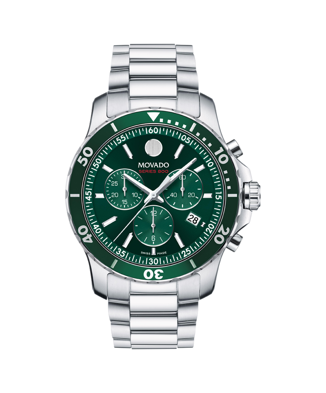 Movado Series 800 Chronograph Green Dial Men's Watch - Model # 2600179 - The "HULK" - The Ultimate example of Sport & Style