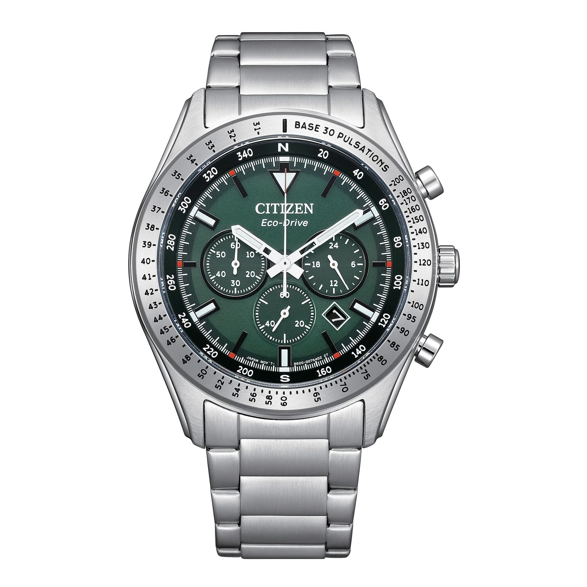 Citizen Men's ECO-DRIVE Green Dial Weekender Chronograph Sports Watch - Model # CA4600-89X: A Blend of Style and Functionality