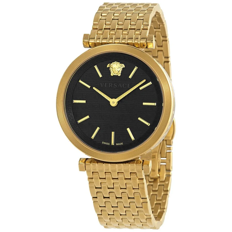 Versace V-Twist VELS00819 Gold-Tone Stainless Steel Black Dial 36mm Swiss