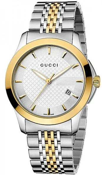 Gucci G-Timeless 38 mm Two-Tone Men's SS & Gold Watch - Model # YA126409