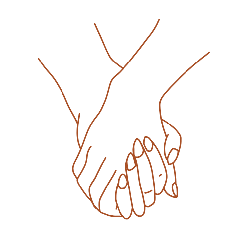 outline of two hands clasped together in a handshake.