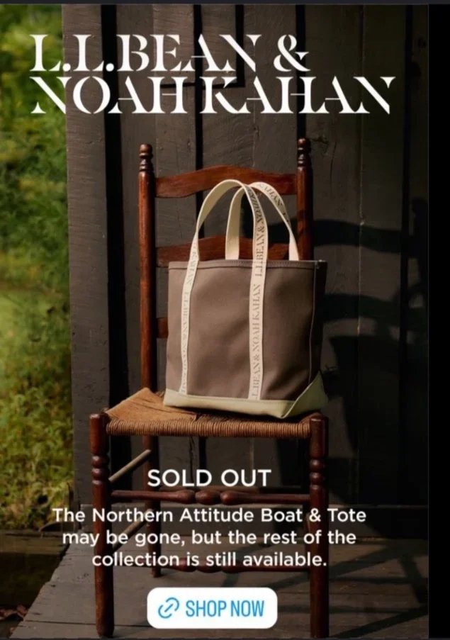 L.L.Bean’s Boat and Tote got a heartfelt update with Noah Kahan, blending heritage craftsmanship with his folk-inspired storytelling. Featuring custom embroidery and rustic details, the limited-edition tote sold out instantly, proving that authentici