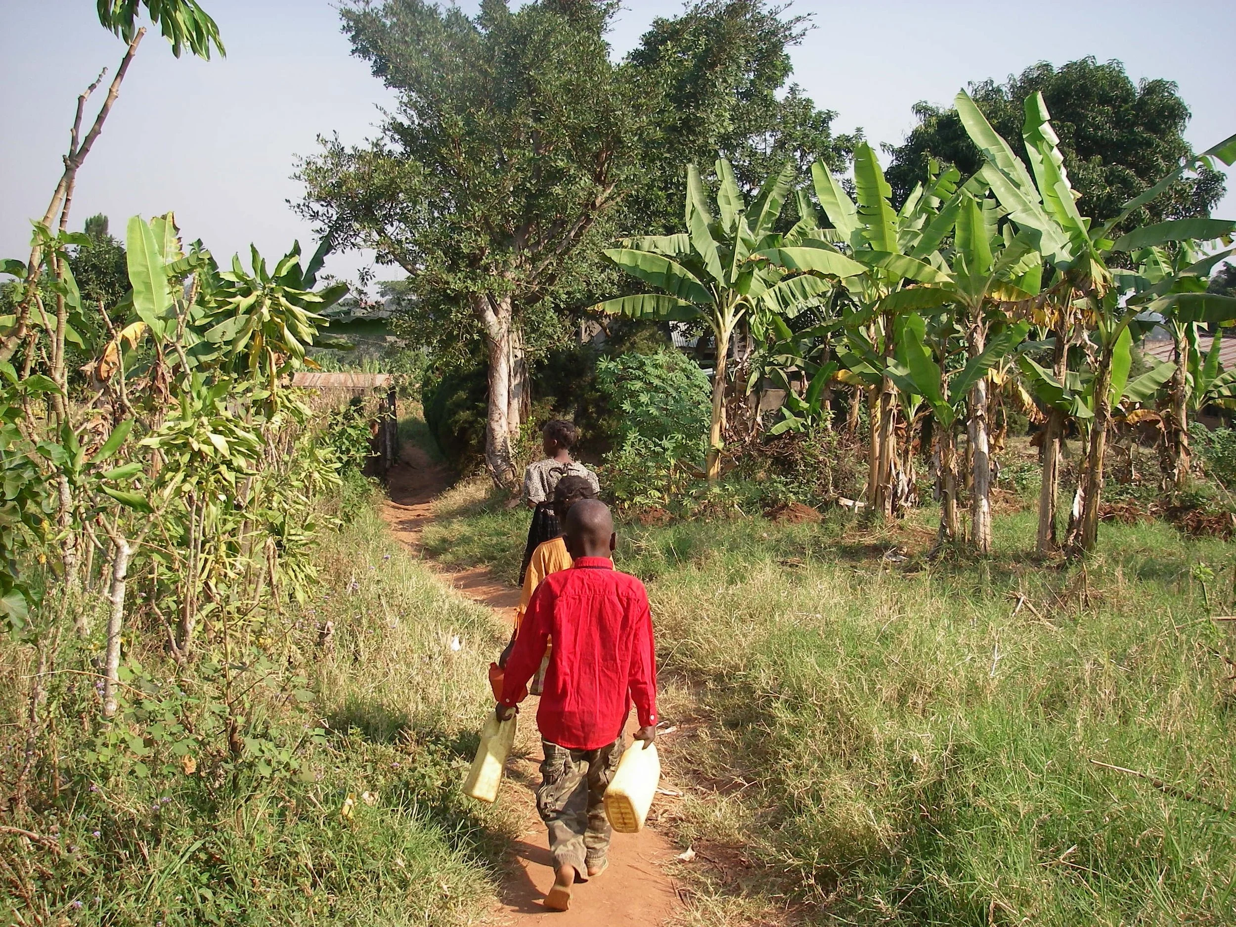 Walk to a water hole with buckets
