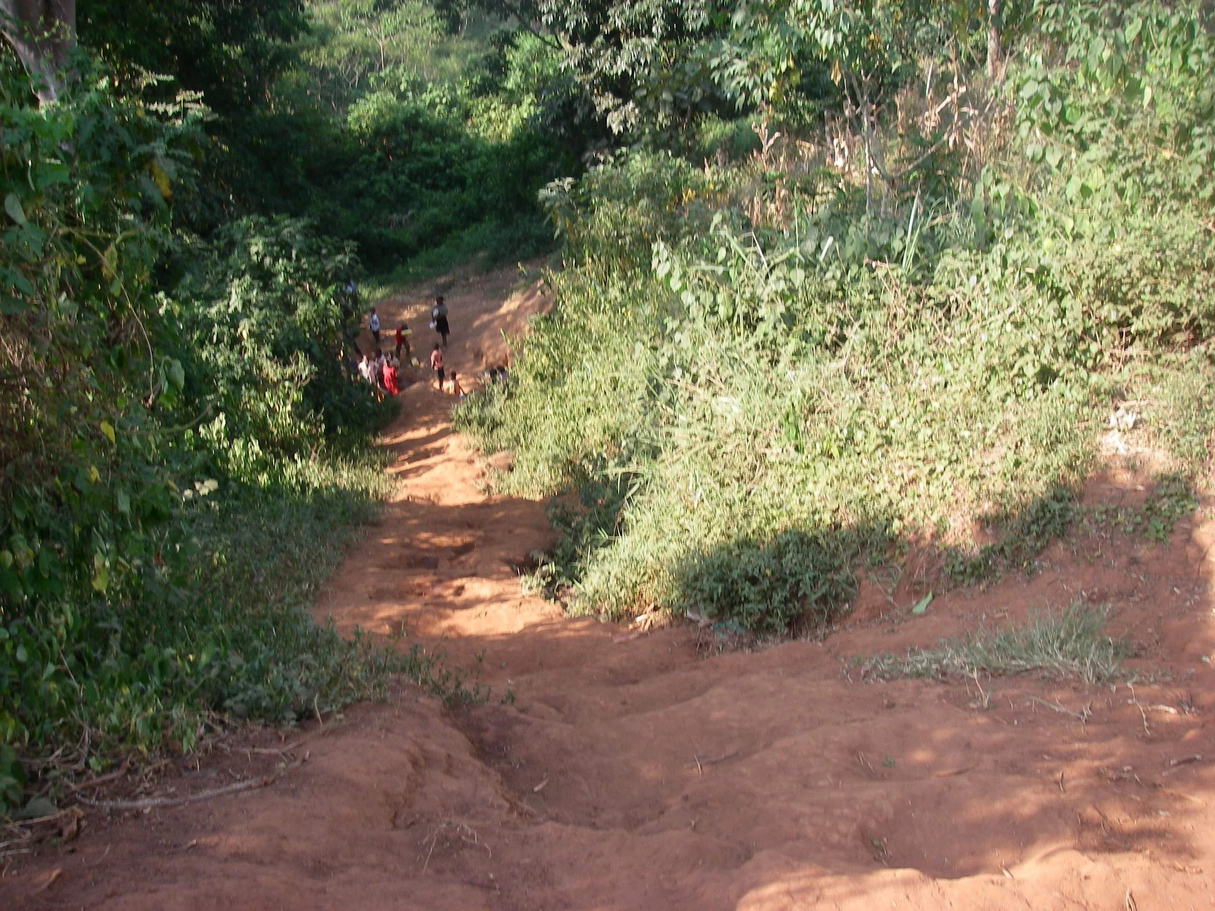 Water hole at the bottom of hill