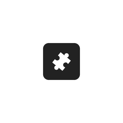Black hard drive icon with a white puzzle piece symbol in the center.