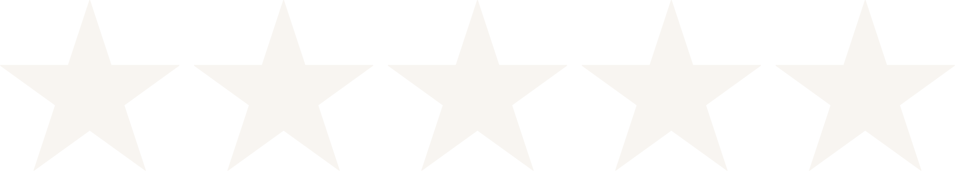 Black and white image with 5 white stars evenly spaced in a horizontal row.