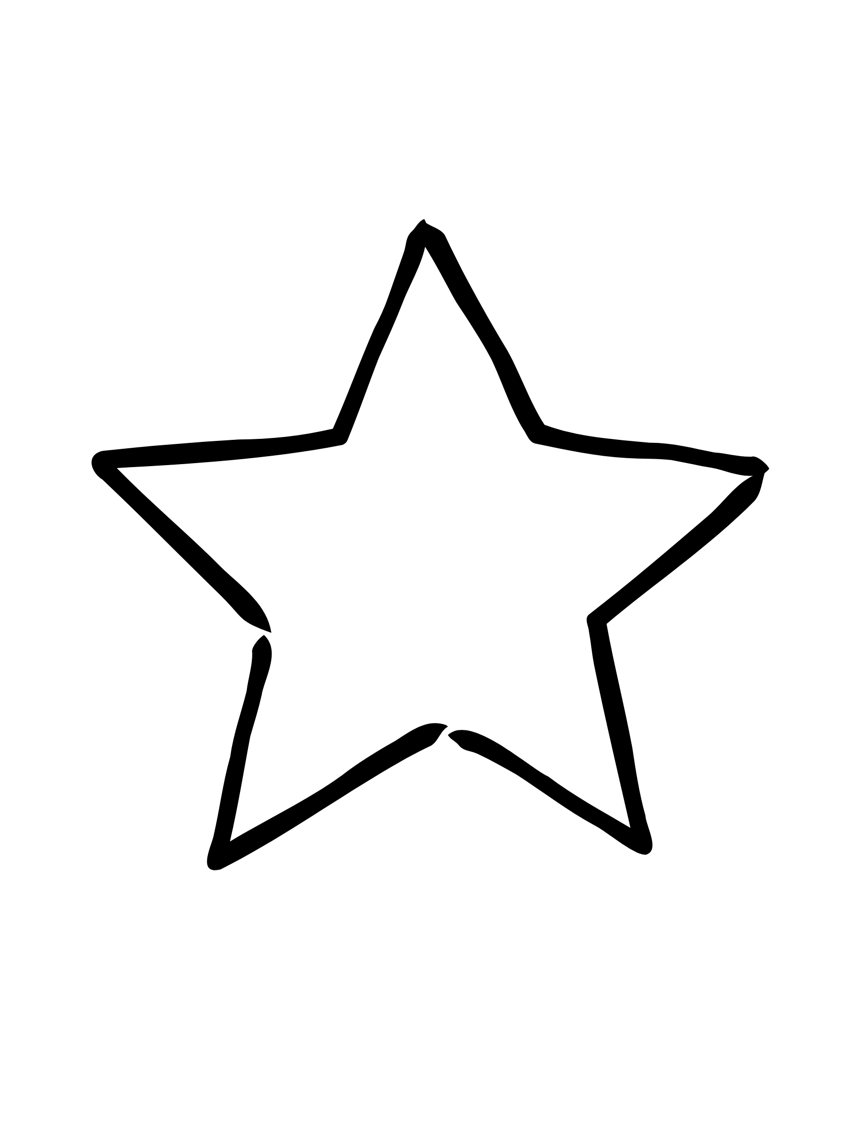Outline of a five-pointed star