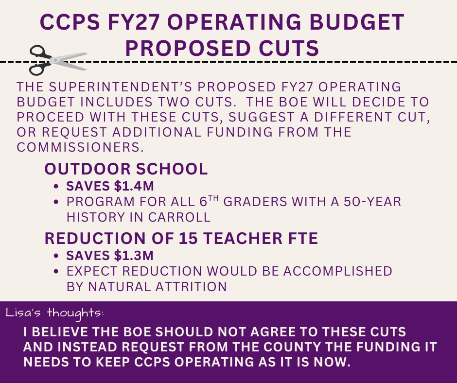 Proposed Budget Cuts for Next School Year