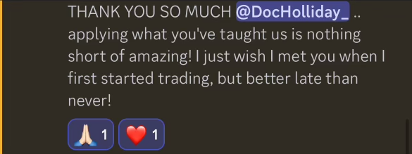 Text message expressing gratitude and admiration, with emojis of praying hands and a heart.