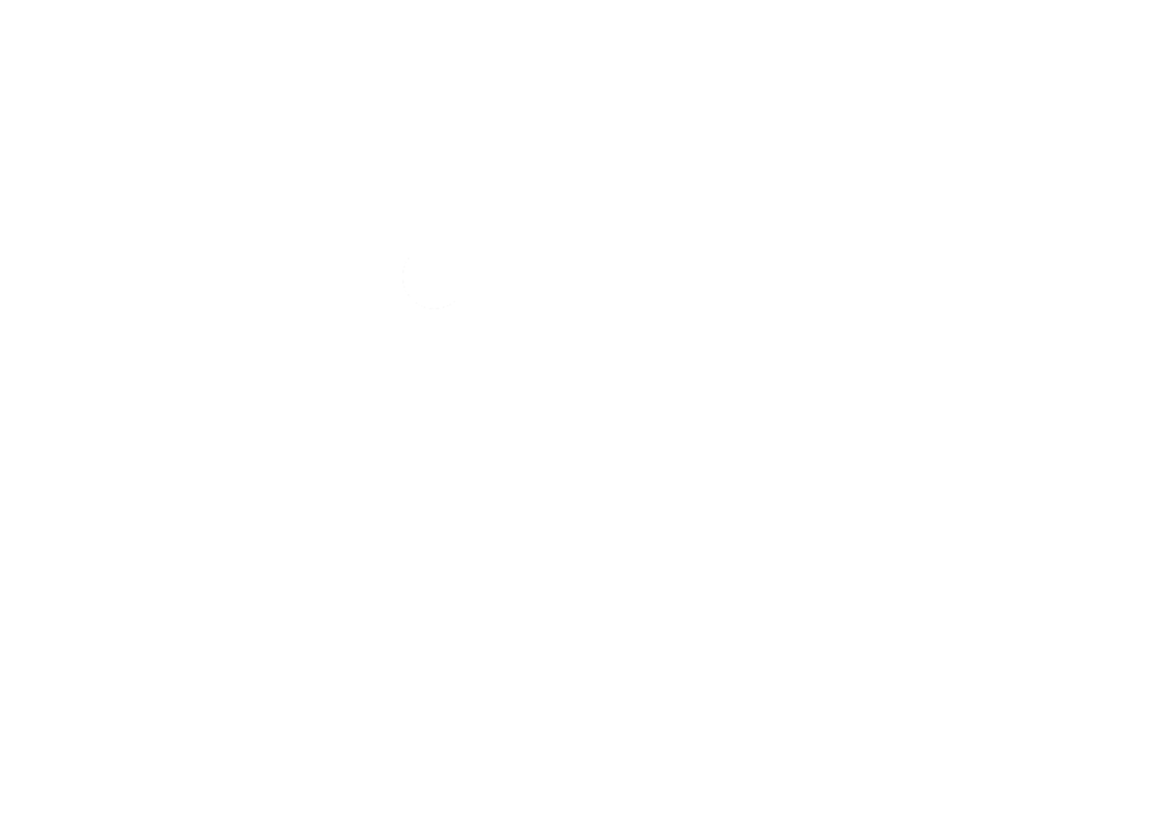 A symmetrical, abstract black and white geometric design resembling a floral pattern with leaves and dots.