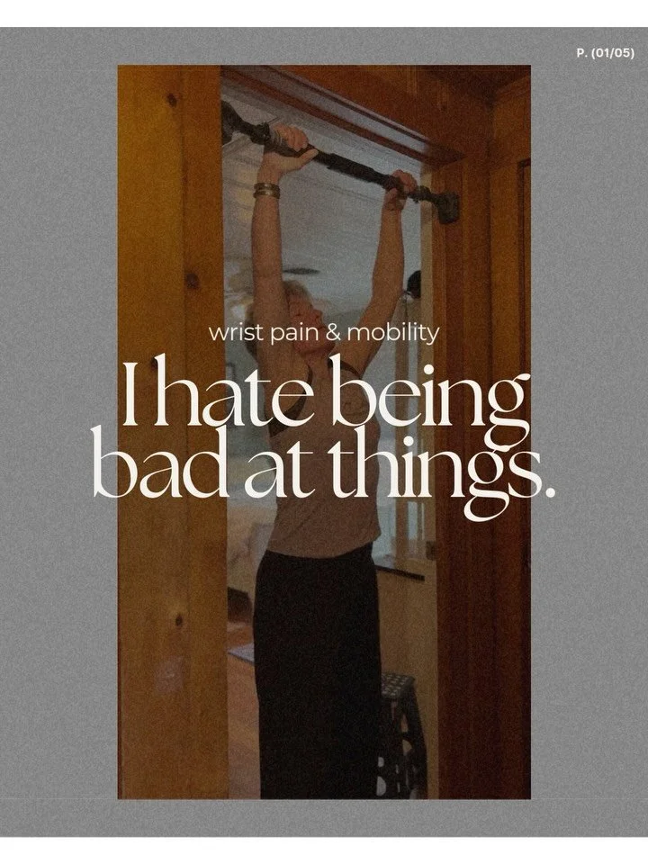 Here&rsquo;s what wrist pain and strength building have in common&hellip;
you need to do the reps.

At 58, I&rsquo;m not used to being bad at things. 

Eight months on that bar.
 One-minute dead hang.
 Still using a band for pull-ups.

Wrist pain is 