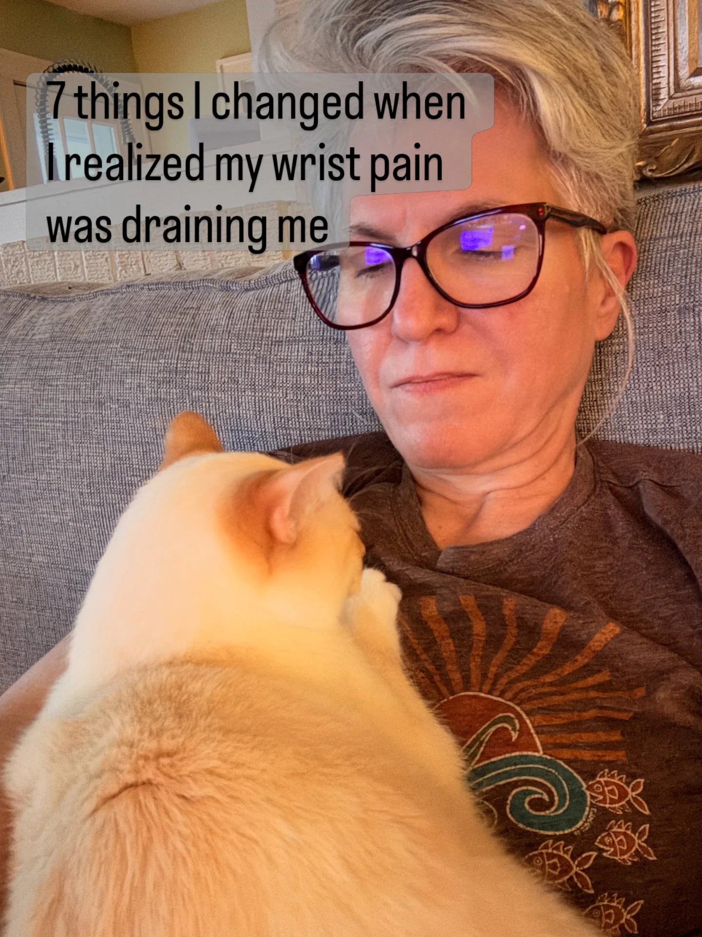 I was so drained and so overwhelmed. But here&rsquo;s what I&rsquo;ve done so far&hellip;

1. Stopped taking daily OTC pain medication 

The damaging side effects are not worth the temporary pain relief. 

2. Started tracking wrist pain triggers 

Re