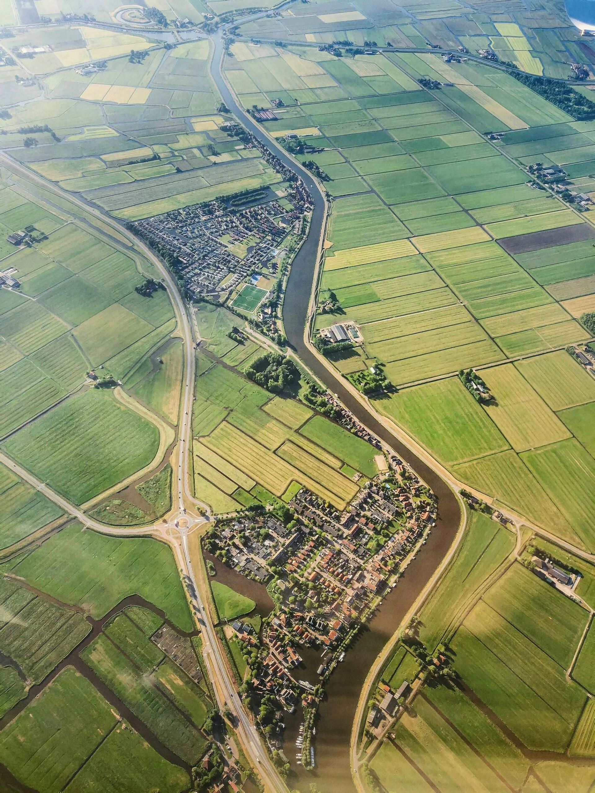 Arial view of Dutch village