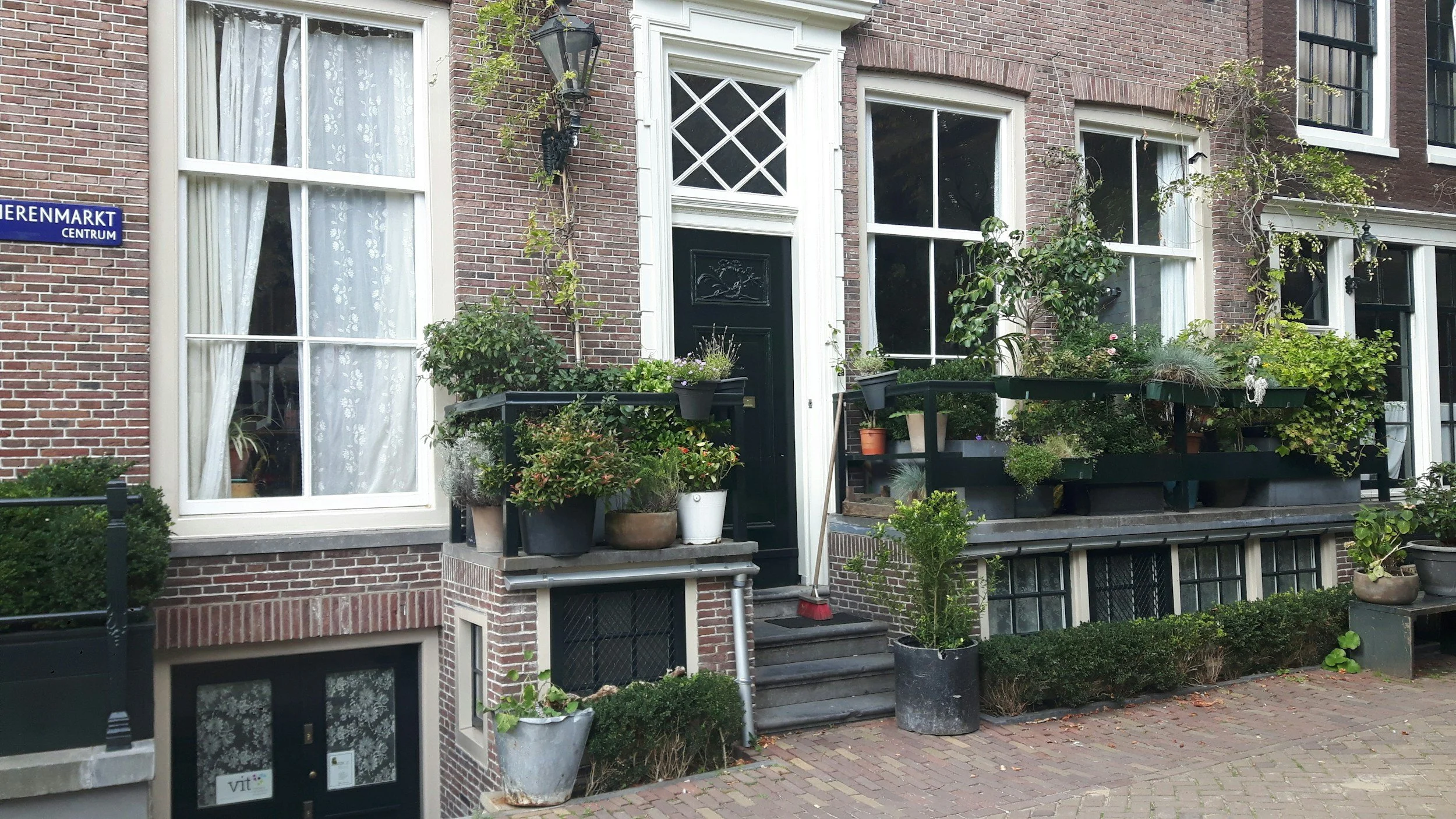 Entrance to Amsterdam home with plants