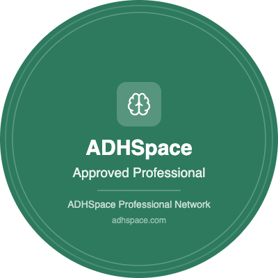 ADHspace Approved professional badge