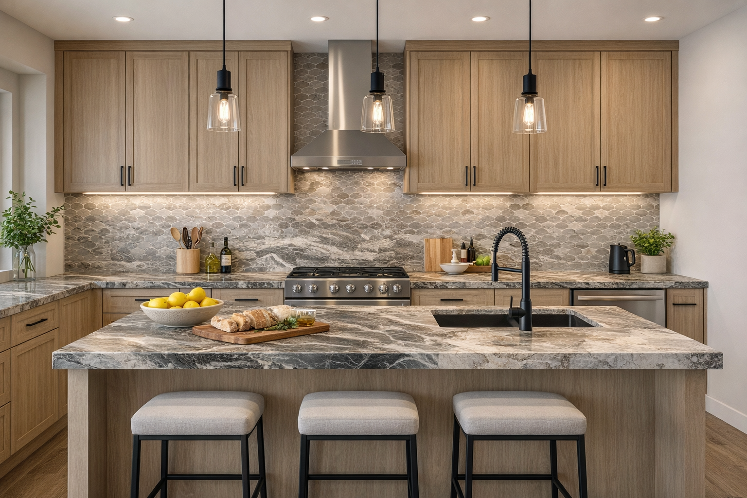 Modern kitchen with marble accents.png