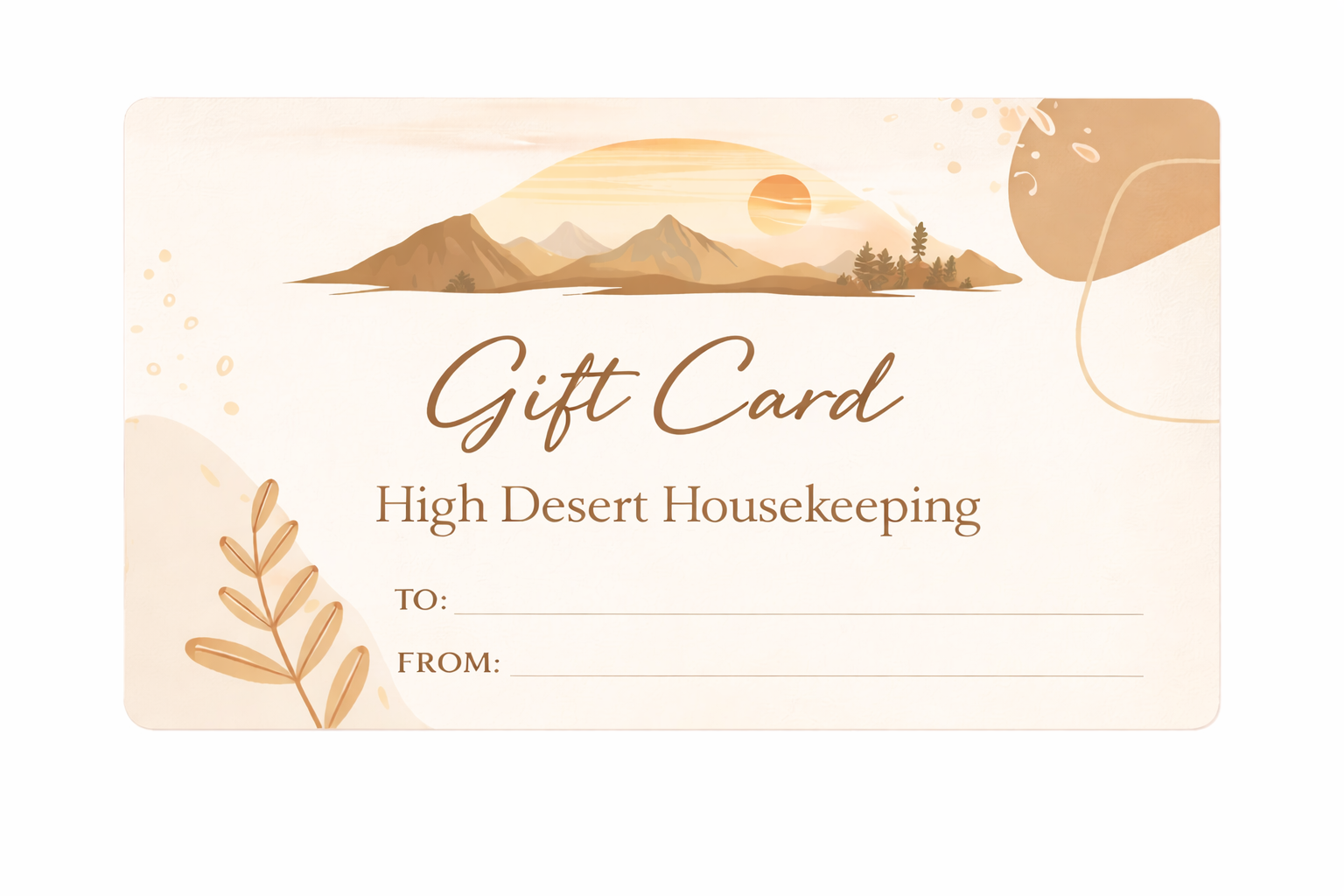 High Desert Housekeeping Gift Card