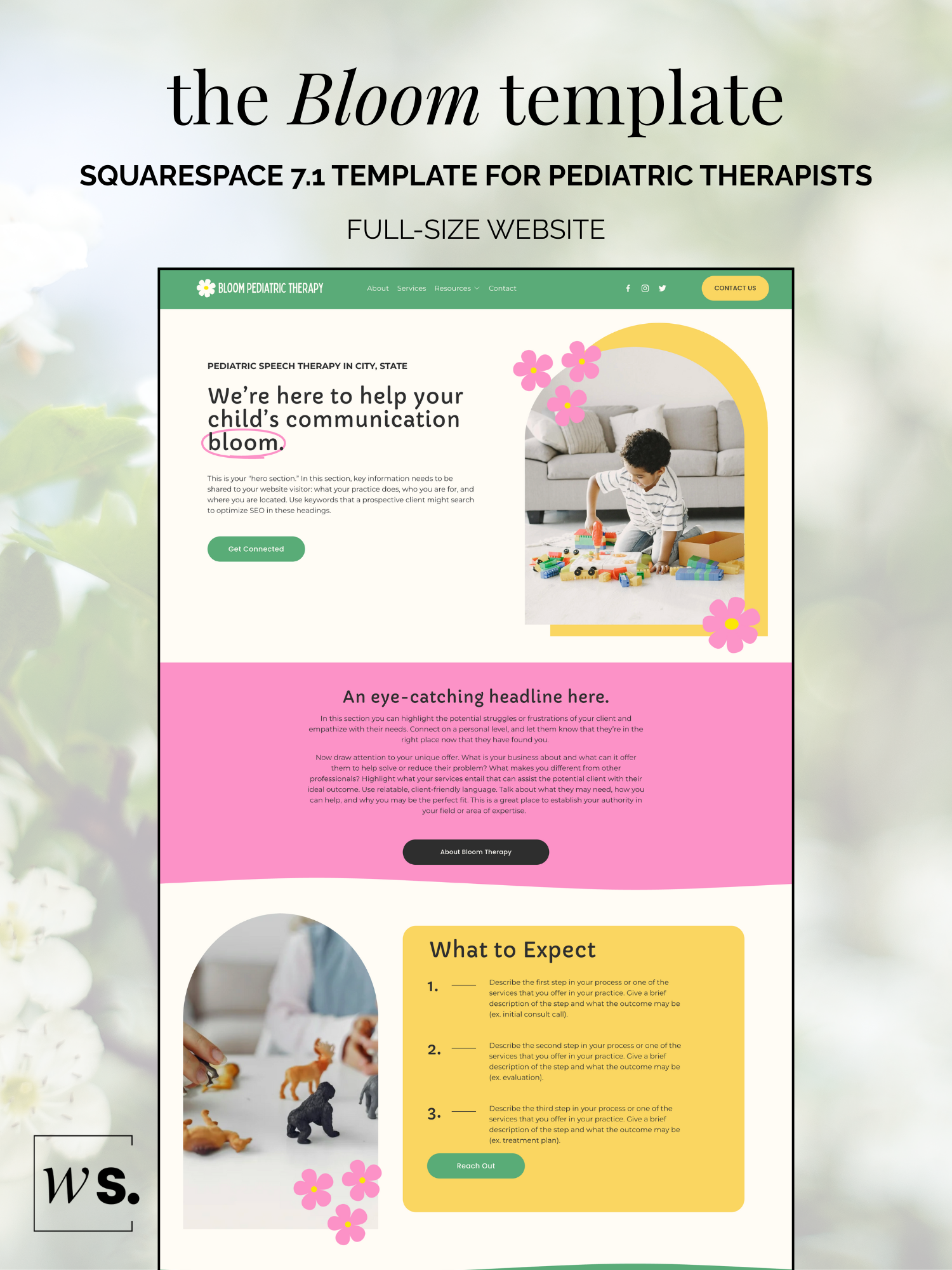 Bloom Website Template for Speech Therapists