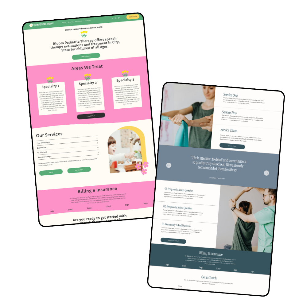 website templates for speech therapists