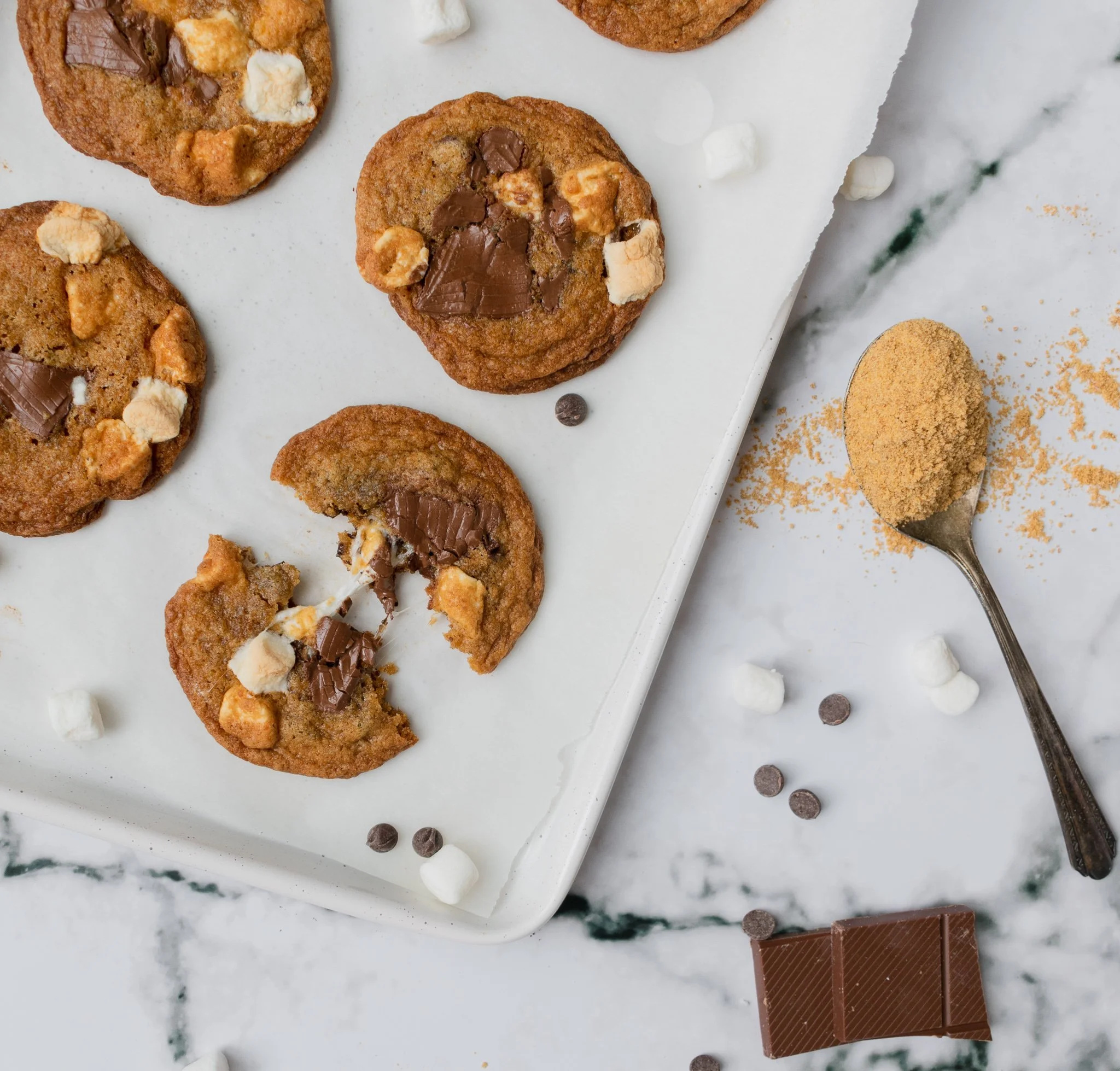 🔥 S’mores Cookies (Soft, Chewy &amp; Loaded with Gooey Marshmallows!)