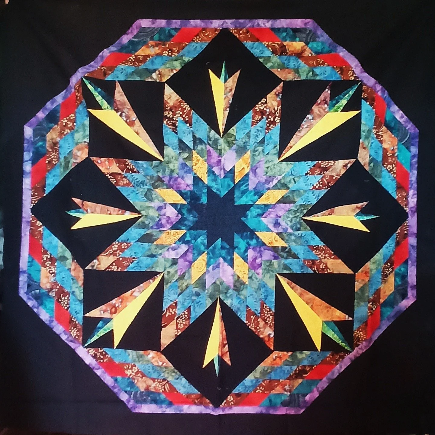 Summer Salsa pattern by Jan Krentz. Made in a class taught by Jan in Visalia, CA early 2000's.