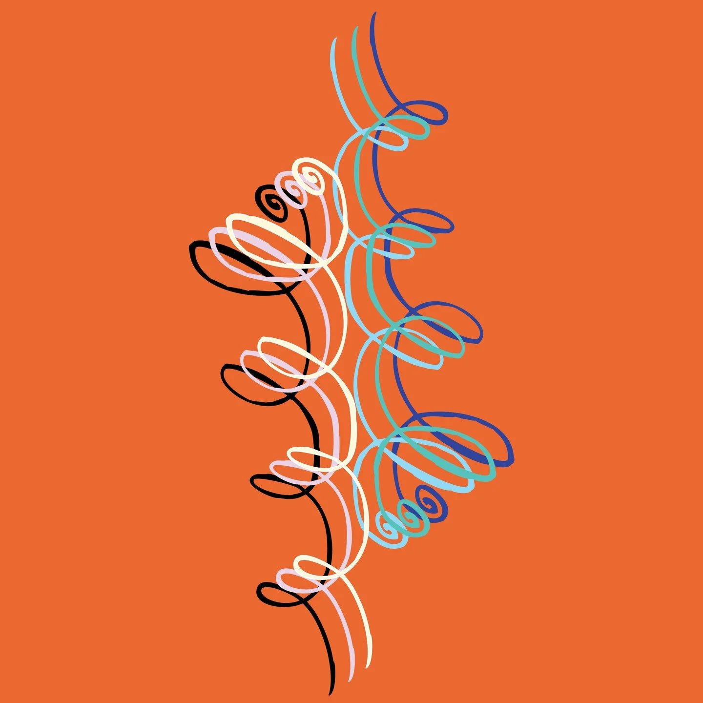 Copper &amp; Sky Collection. Available on Spoonflower. These are the complimentary shades! A lovely reversal of shades of sky on warm copper backgrounds. All repeating patterns that can be adjusted for density. These Loops complete the collection. Be