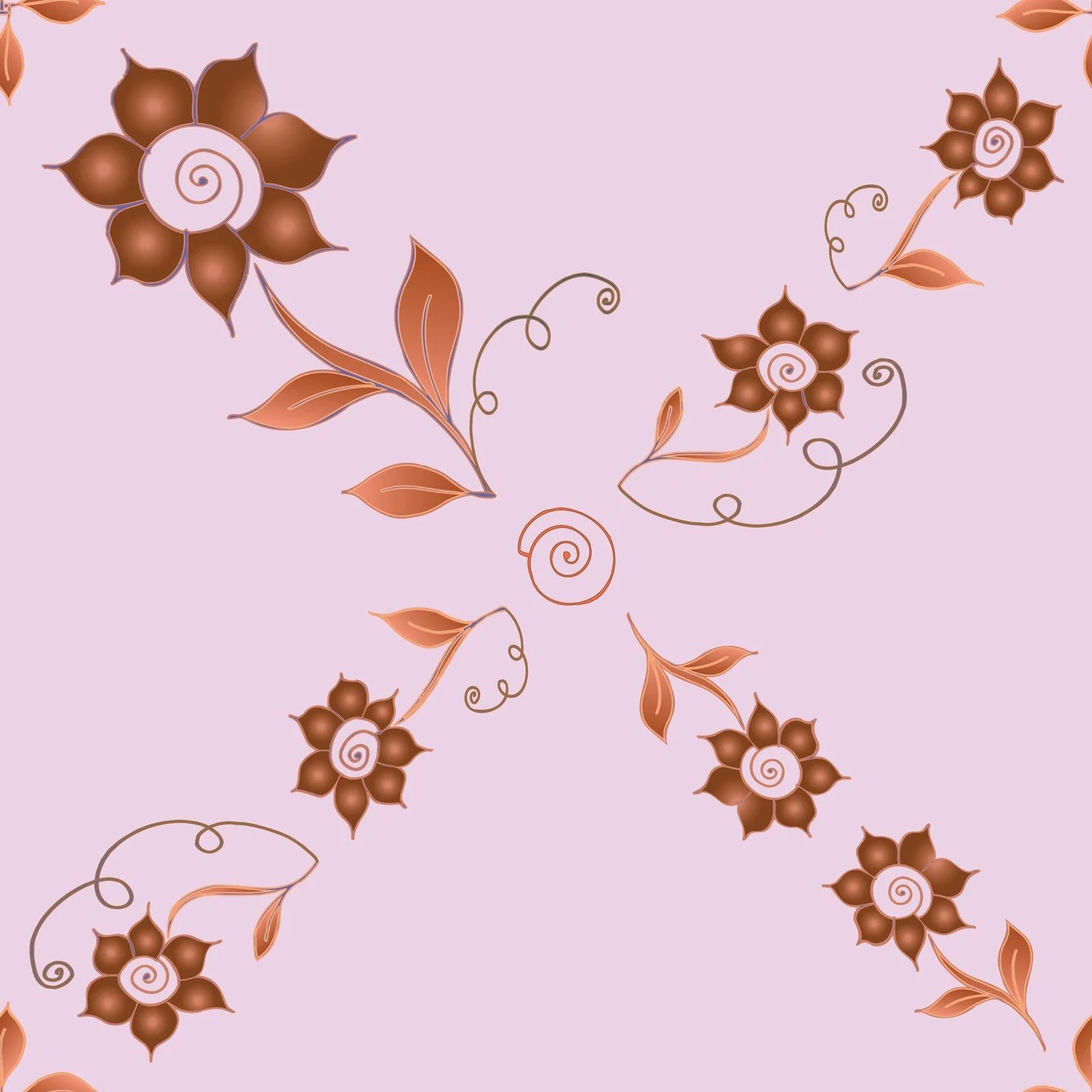 Copper &amp; Sky Collection. Available on Spoonflower. These are Dusky Lavender Sunset and Turquoise Dawn Skies! A lovely pairing of warm copper designs on clear sky colored backgrounds. All repeating patterns that can be adjusted for density. Mandal