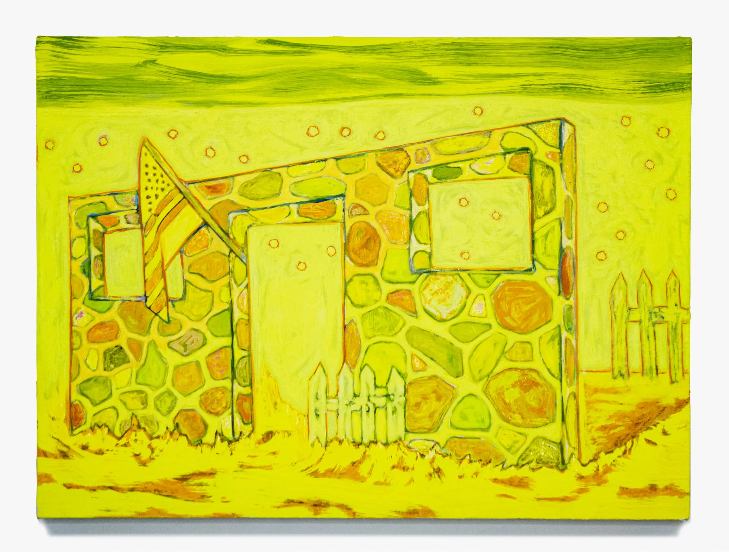 Cult of the ruin 3, 2025. Acrylic and oil on canvas -- 40 x 30 in.